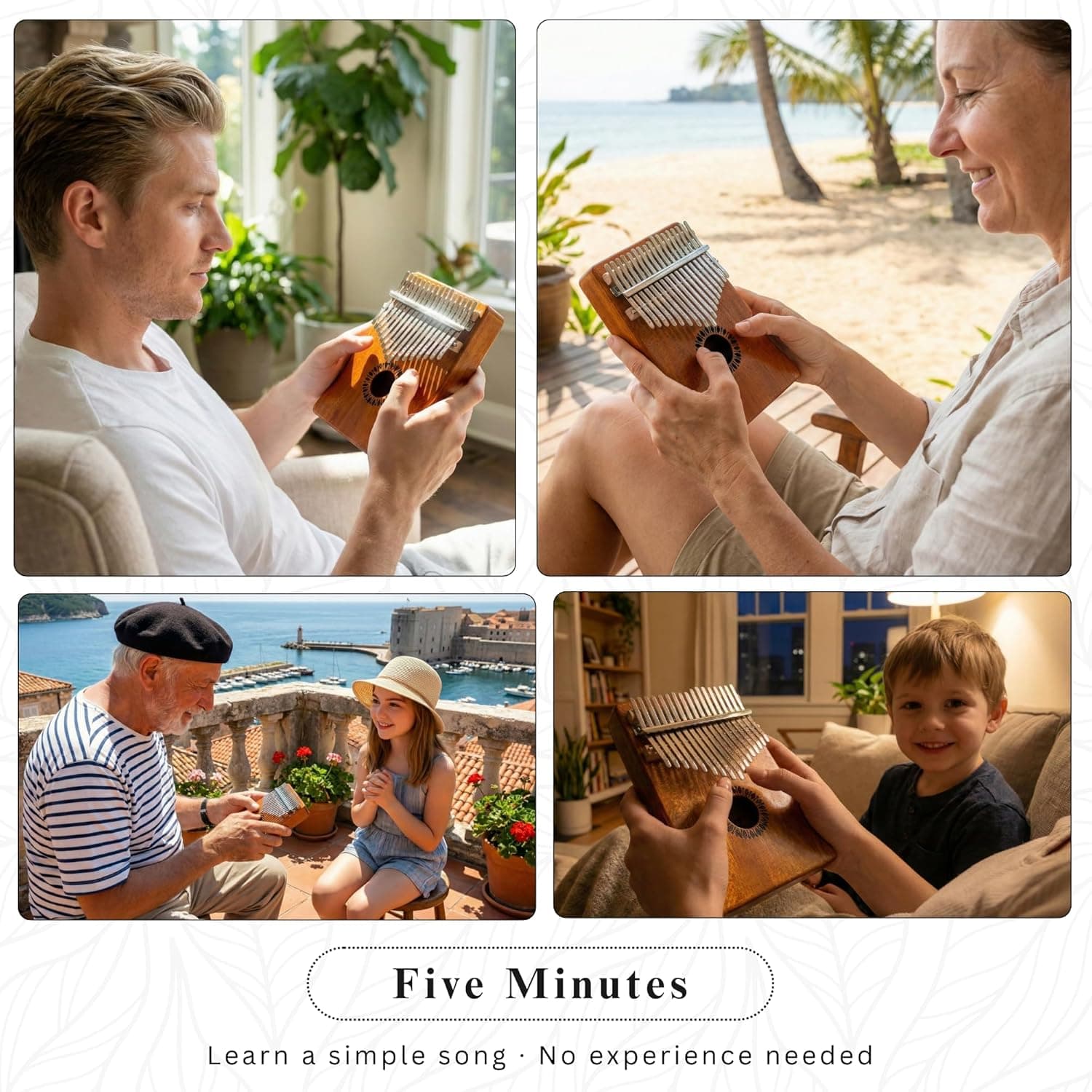 Kalimba Thumb Piano 17 Keys, Portable Mbira Finger Piano Gifts for Kids and Adults Beginners Wood 17 Keys - Image 4