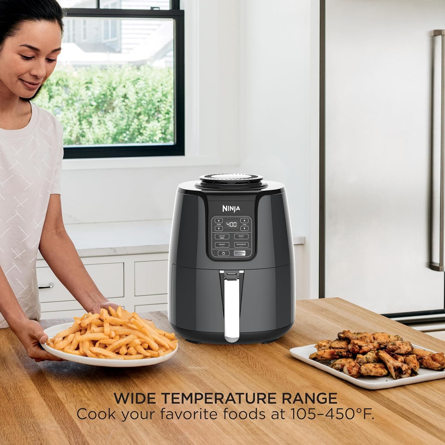 Ninja | Air Fryer | 4 QT Capacity | 4-in1 Roast, Crisp, Roast, Reheats, & Dehydrates | Dishwasher Safe Parts | Includes 20 Easy & Healthy Recipes | Compact | Grey | AF101 - Image 6