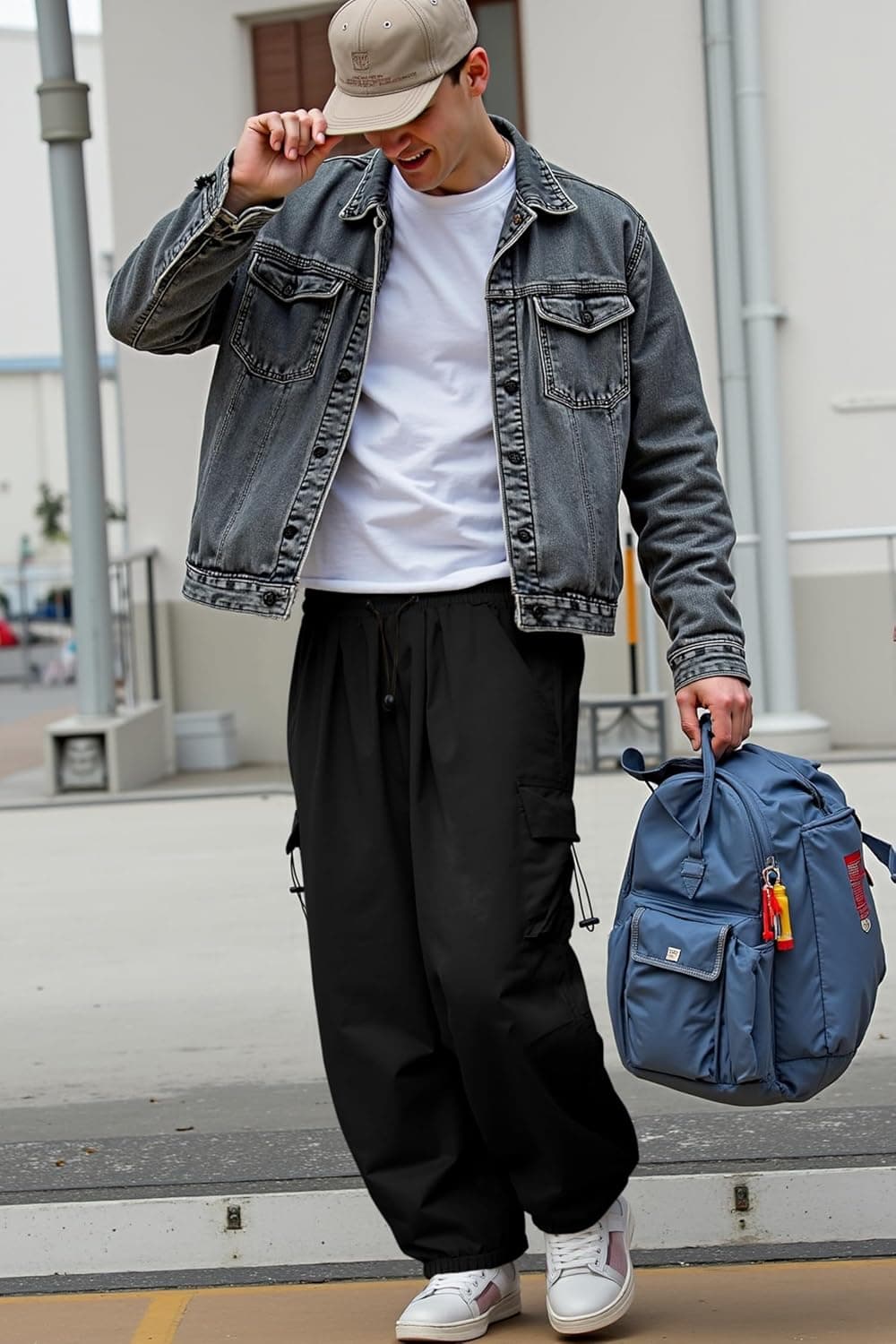 Pantalones Cargo Baggy para Hombre JMIERR, Pantalones Paracaídas Casual a la Moda, Ajuste Suelto, Joggers Harem con Bolsillos para Streetwear, X-Large A1 Negro - Image 7