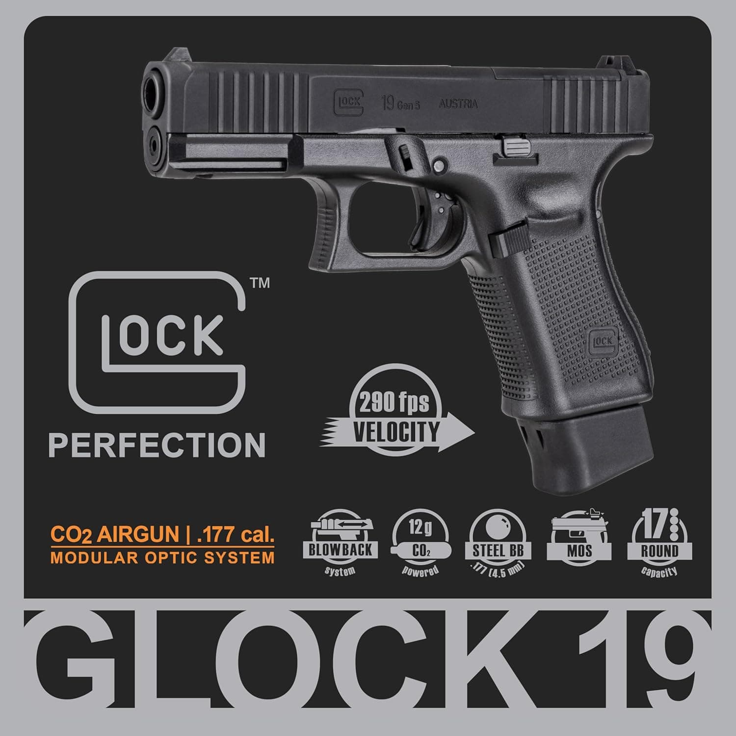 Glock 19 Gen 5 MOS .177 Caliber BB Gun Pistol - Image 5