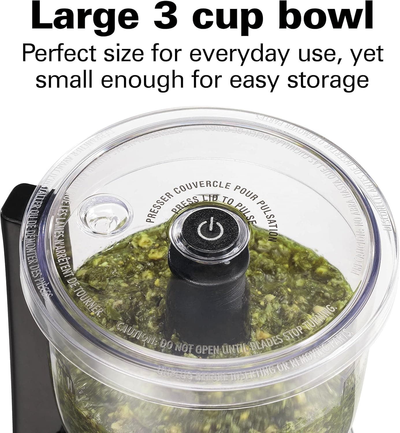 Hamilton Beach Electric Vegetable Chopper & Mini Food Processor, 3-Cup, 350 Watts, for Dicing, Mincing, and Puree, Black (72850) - Image 4