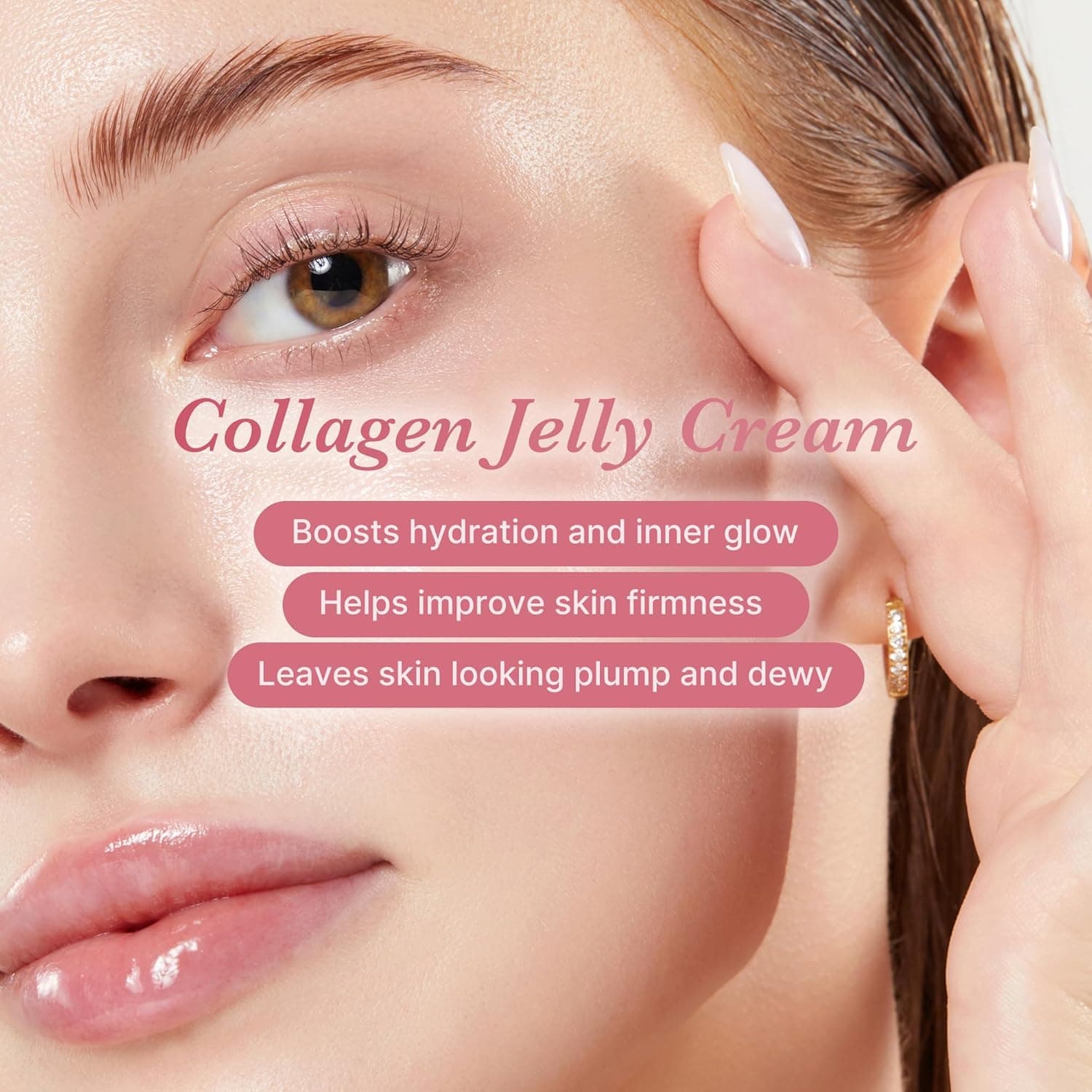 medicube Collagen Jelly Cream- Niacinamide & Freeze-Dried Hydrolyzed Collagen - Boosts skin's barrier hydration and gives 24h Glow & Lifted Look - Korean skincare (1.69 Fl Oz (Pack of 1)) - Image 4