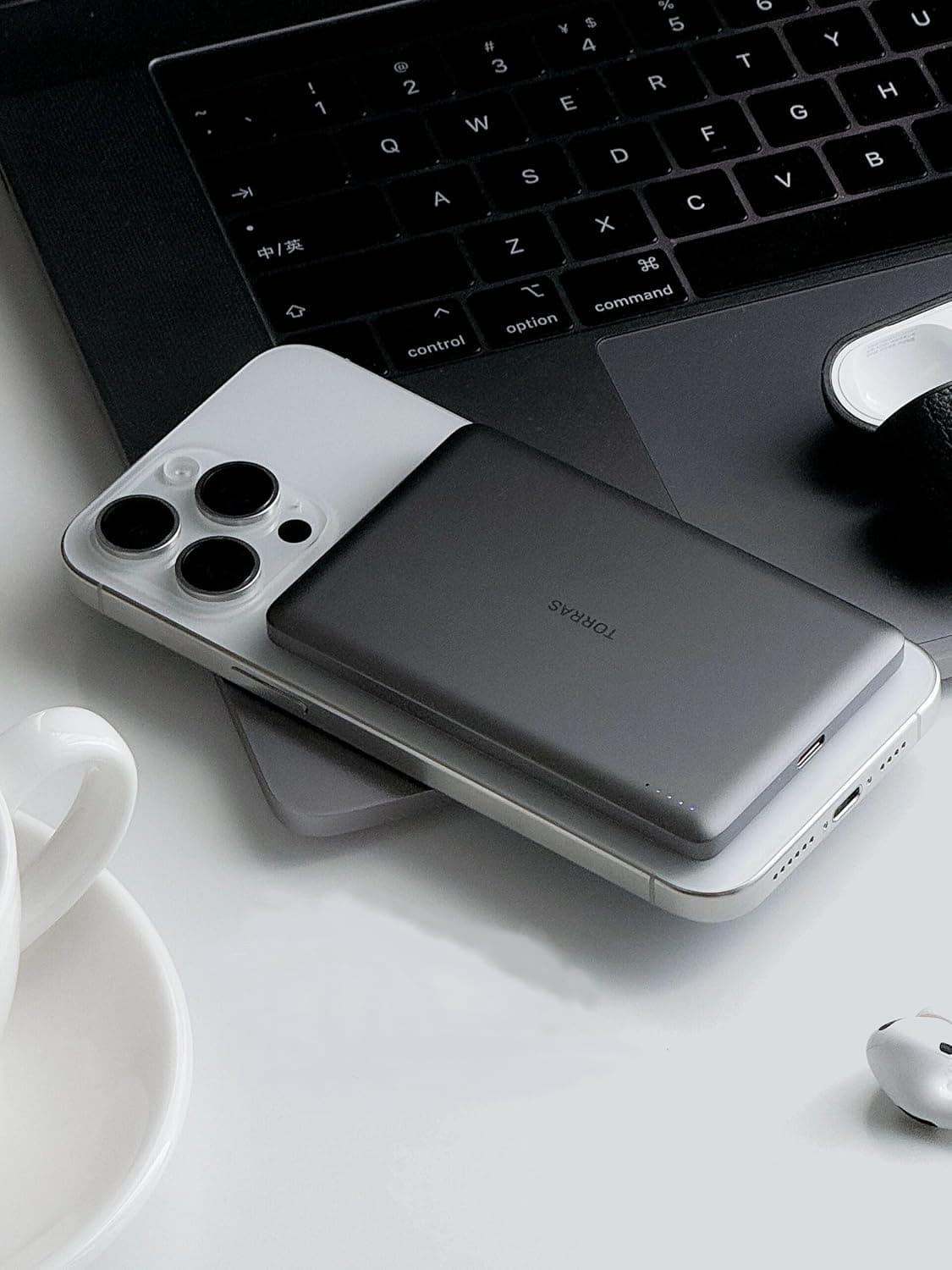 TORRAS MiniMag Power Bank, Ultra Slim 5,000mAh Wireless Portable Charger with USB-C Cable, Fast Charging iPhone Air Magnetic Battery Pack, Compatible for iPhone 17/16/15/14/13/12, Glacier Gray 5,000mAh Glacier Gray - Image 10