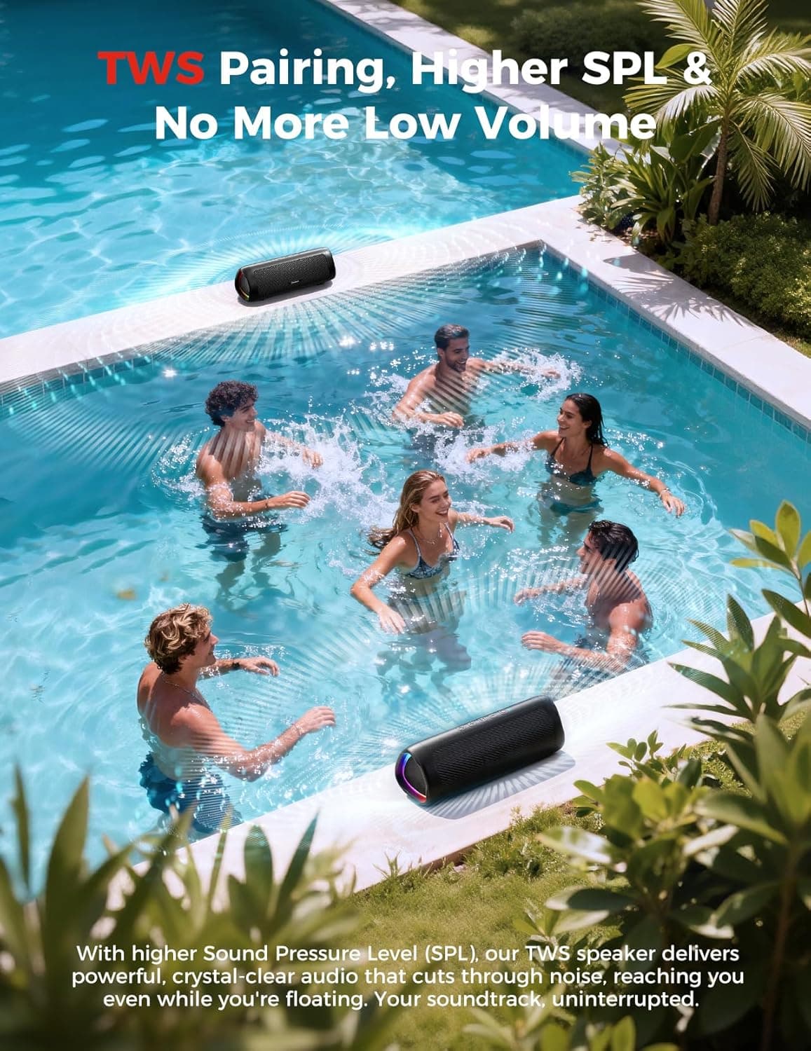 Bluetooth Speaker Gifts for Men: Portable Wireless, IPX5 Waterproof, White Elephant Gifts for Adults, Stocking Stuffers for Teens Boy Girl, Up to 20H Playtime, TWS Pair, for Home/Party/Outdoor (Black) - Image 9
