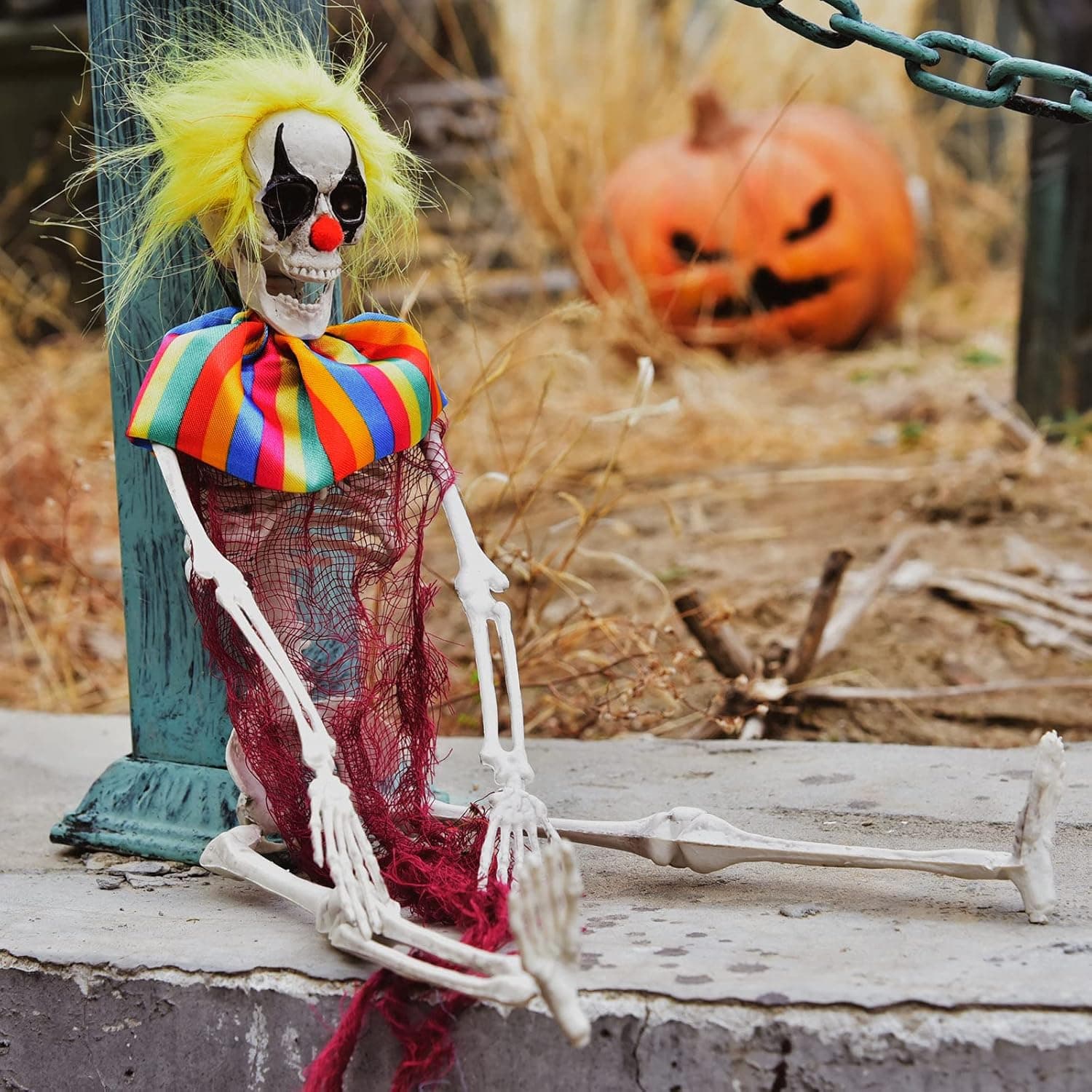 FUN LITTLE TOYS 4 Pack Halloween Decorations - Outdoor/Indoor Clown Yard Patio House Decor for Haunted House Props - Image 5