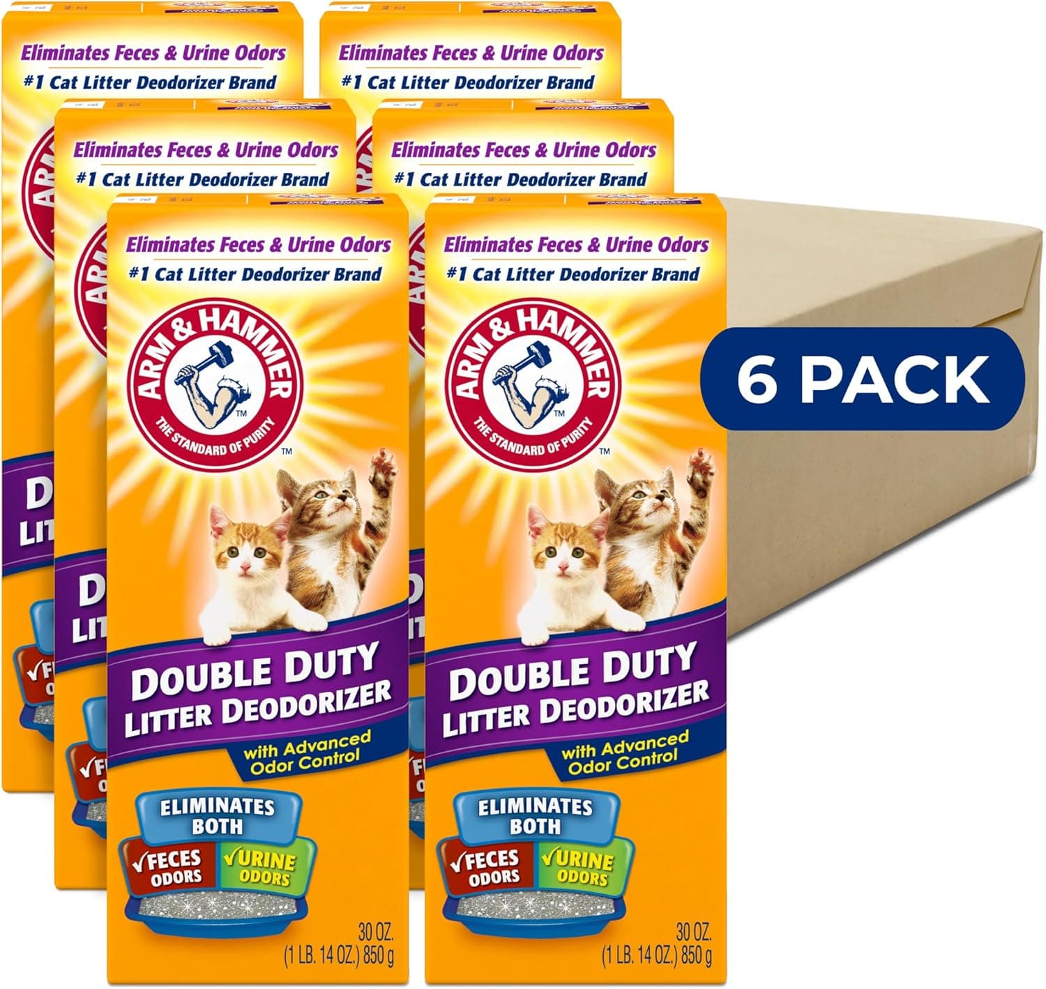 ARM & HAMMER Cat Litter Deodorizer Double Duty, 30 oz, 6 Pack 30 oz (Pack of 6) - Image 2