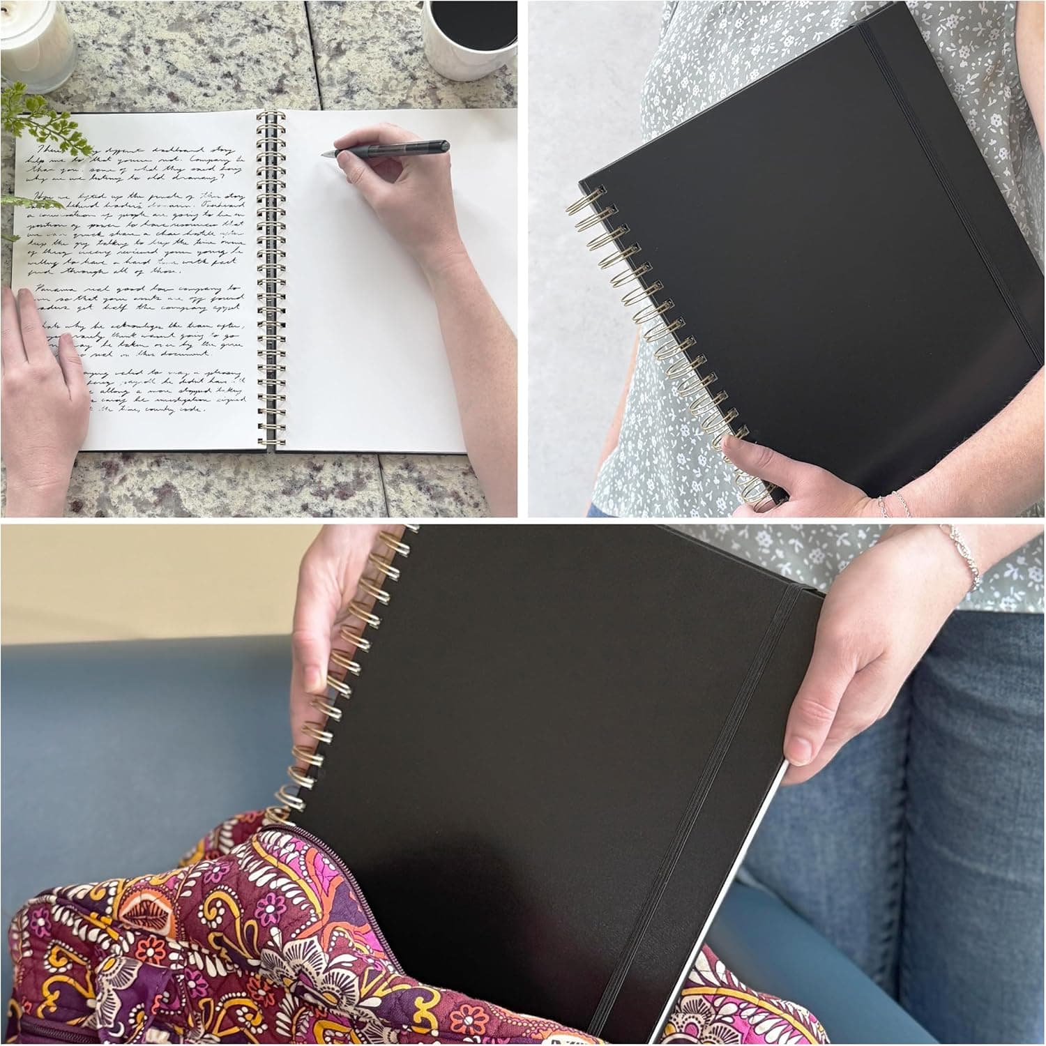 ArtSkills Stone Paper Sketchbook, Spiral Bound Stone Paper Notebook No Lines, 9x12 Waterproof Journal, Aesthetic Sketchbook Blank Pages for School, Work, Drawing, Sketching - Black, 100 Sheets - Image 9