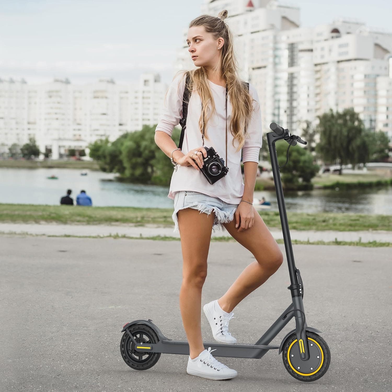 WERHY Electric Scooter, 8.5"/10" Tire, Powerful 350/500W Motor, Top Speed 19/22 MPH, 20-23Miles Max Range, Folding Escooter for Adults & Teens with Smart APP, Digital Display, Cruise Control H7-8.5''-21miles-350W - Image 3