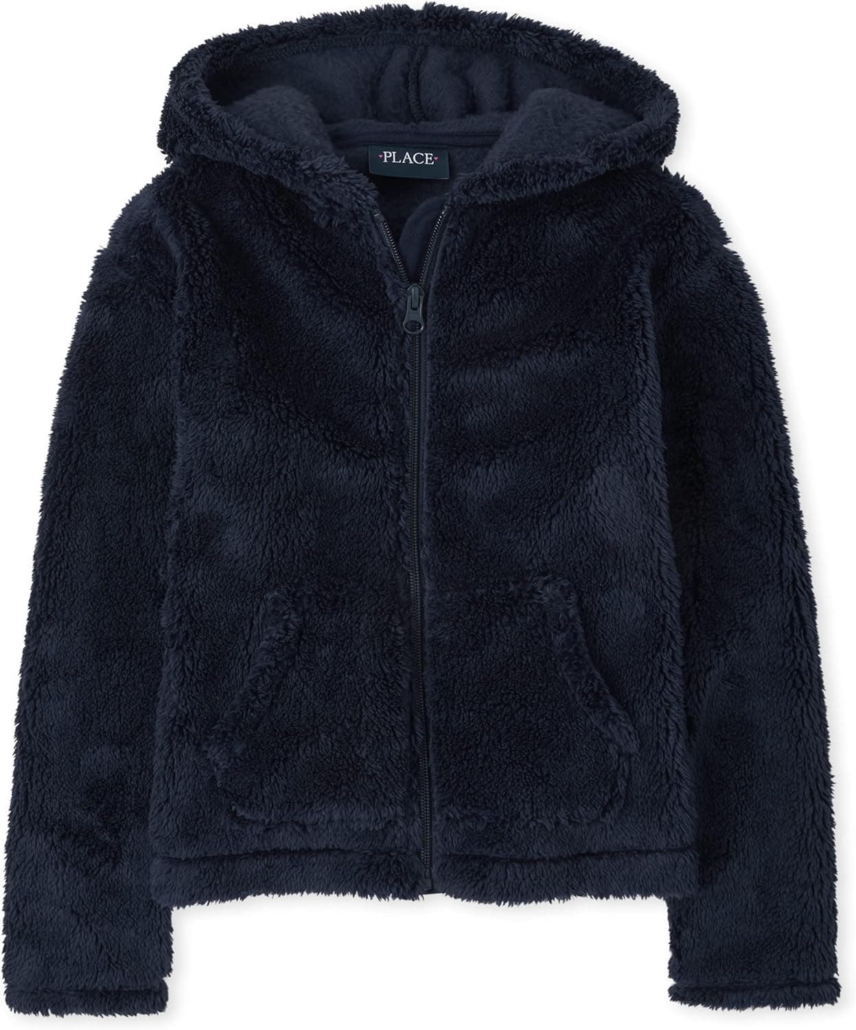 The Children's Place girls Long Sleeve Sherpa Zip-up Hoodie Large Tidal - Image 2