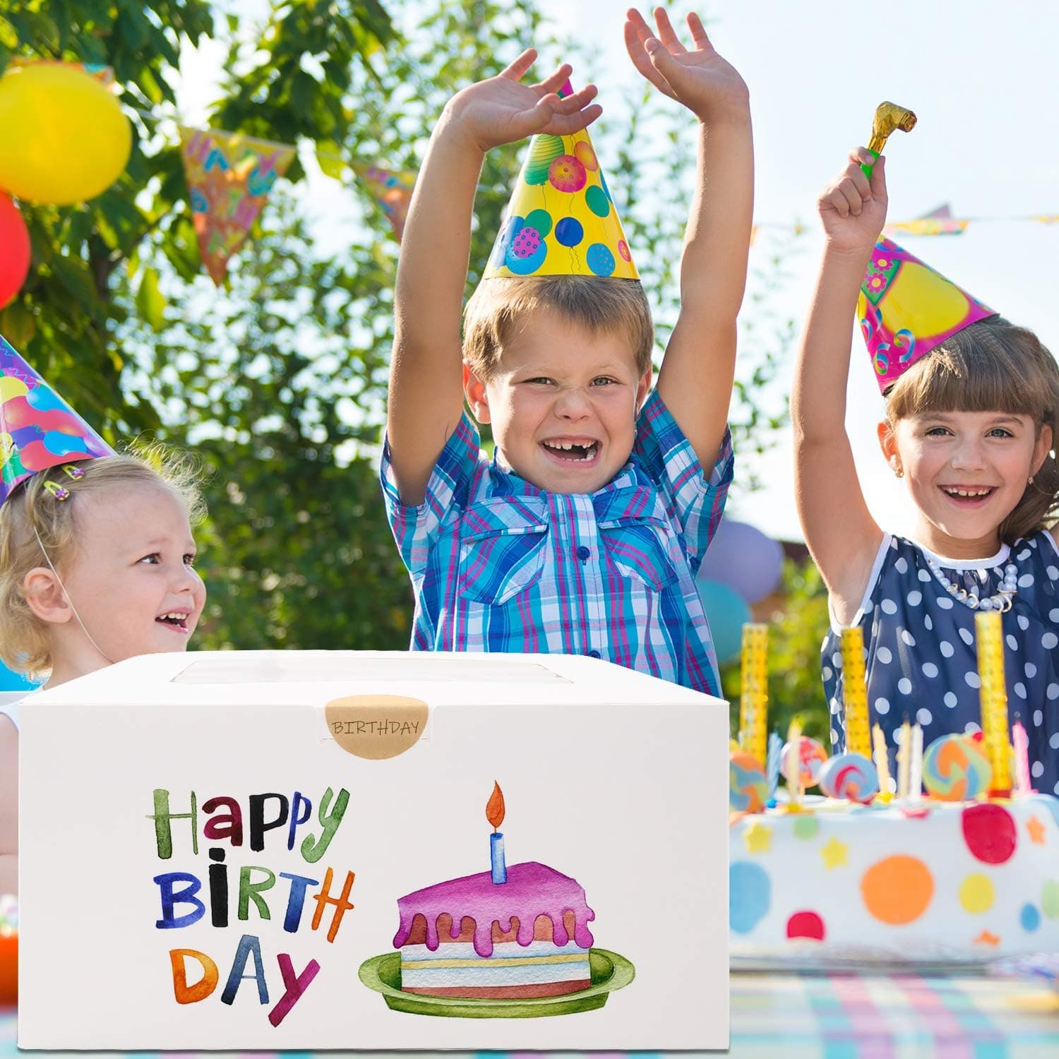 Moretoes 24pcs Cake Boxes, 10x10x5 Inches White Square Bakery Boxes with Window Cajas Pasteles for Cake, Mother's Day, Pastries, Chocolates, Cookies, Pie, Birthday Party, Wedding 24pcs-10*10*5 - Image 7