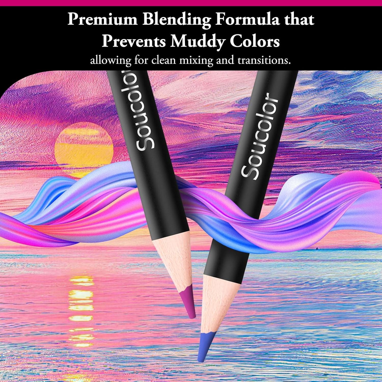 Soucolor 72-Color Colored Pencils for Adult Coloring Books, Soft Core, Back to School Supplies, Smooth Coloring Pencils for Kids Sketching, Drawing, Blending, Shading, Arts & Crafts Supplies Gift Multicolor - Image 5
