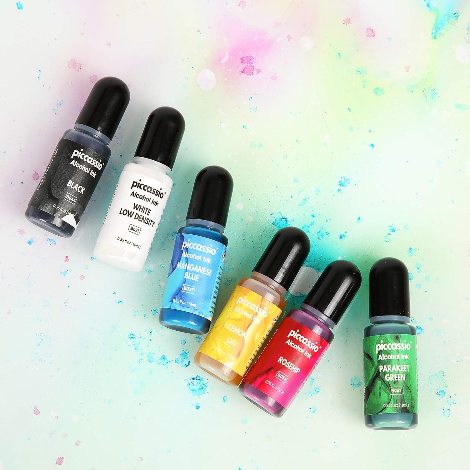 Alcohol Ink Set - New Improved Formula - 24 Highly Saturated, Fast-Drying, Permanent Inks for Epoxy Resin, Tumblers, Fluid Art Painting, Glass, Metal, and More ALC-1123 - Image 8