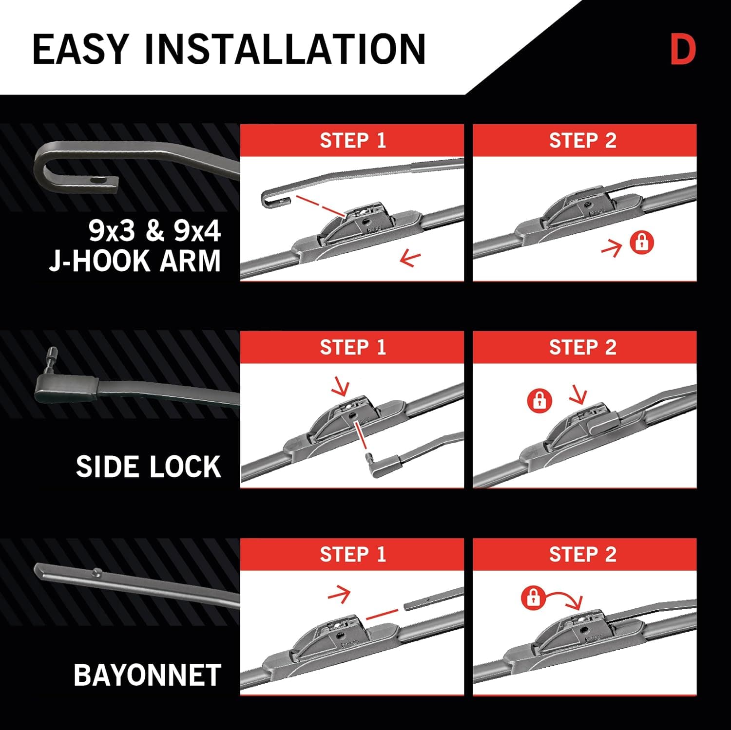 TRICO Gold 22" + 22" Premium Automotive Replacement Windshield Wiper Blades (Set of 2), Passenger and Driver Side All-Weather Beam Wiper Blades for Select Vehicle Models 22" + 22" Pair Pack Premium - Image 5