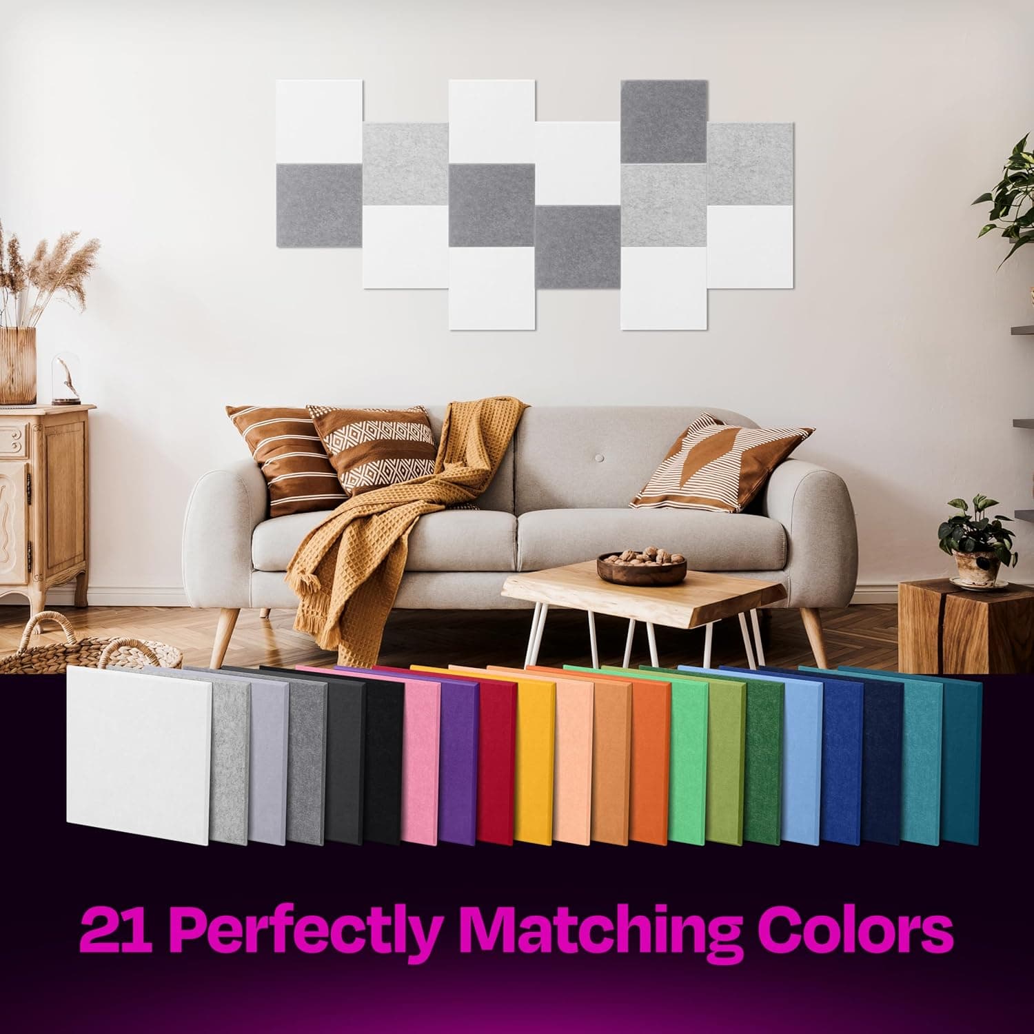 Ekkogo Acoustic Panels 12-Pack Soundproof Wall Panels 12"X12"X0.4" Sound Panels High Density Sound Dampening Panels - [White - Image 6