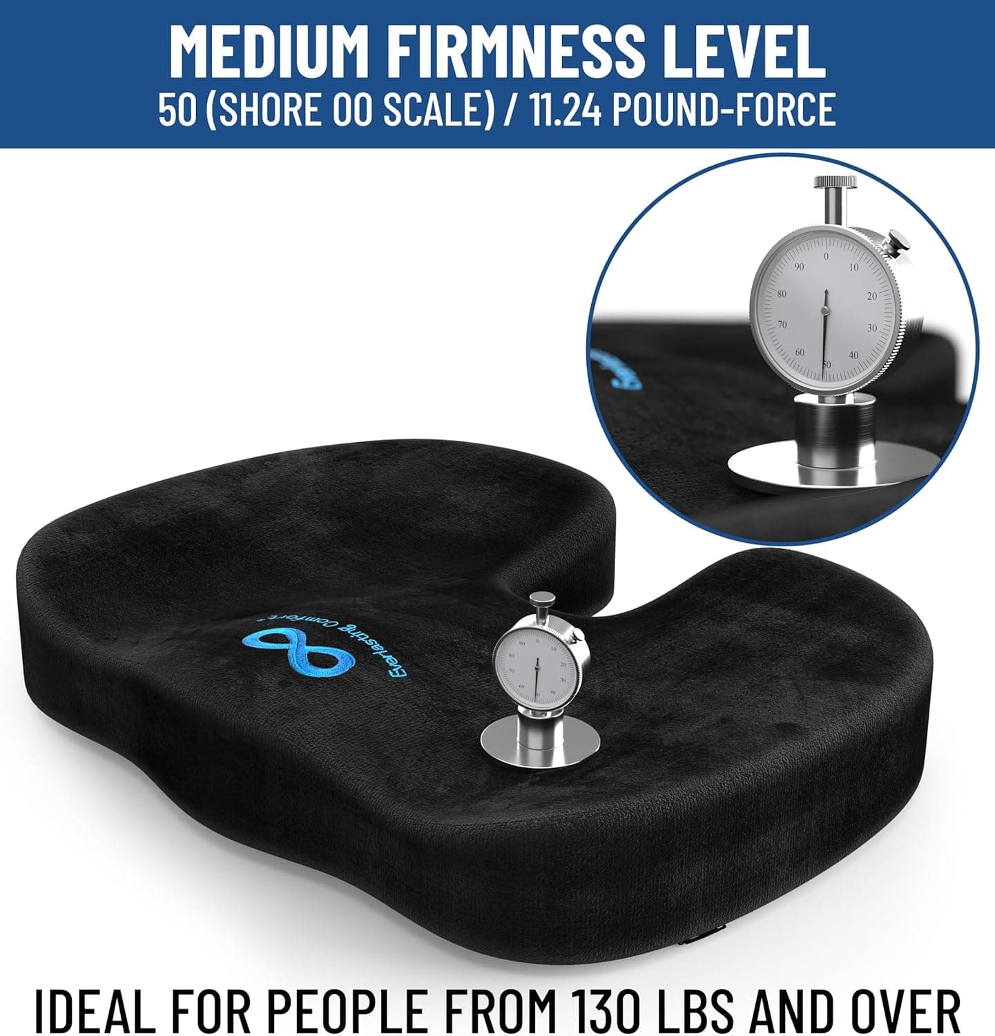 Coussin de siège en mousse à mémoire recommandé par des médecins Everlasting Comfort pour chaises de bureau et voitures - Accessoires ergonomiques de bureau - - Image 8