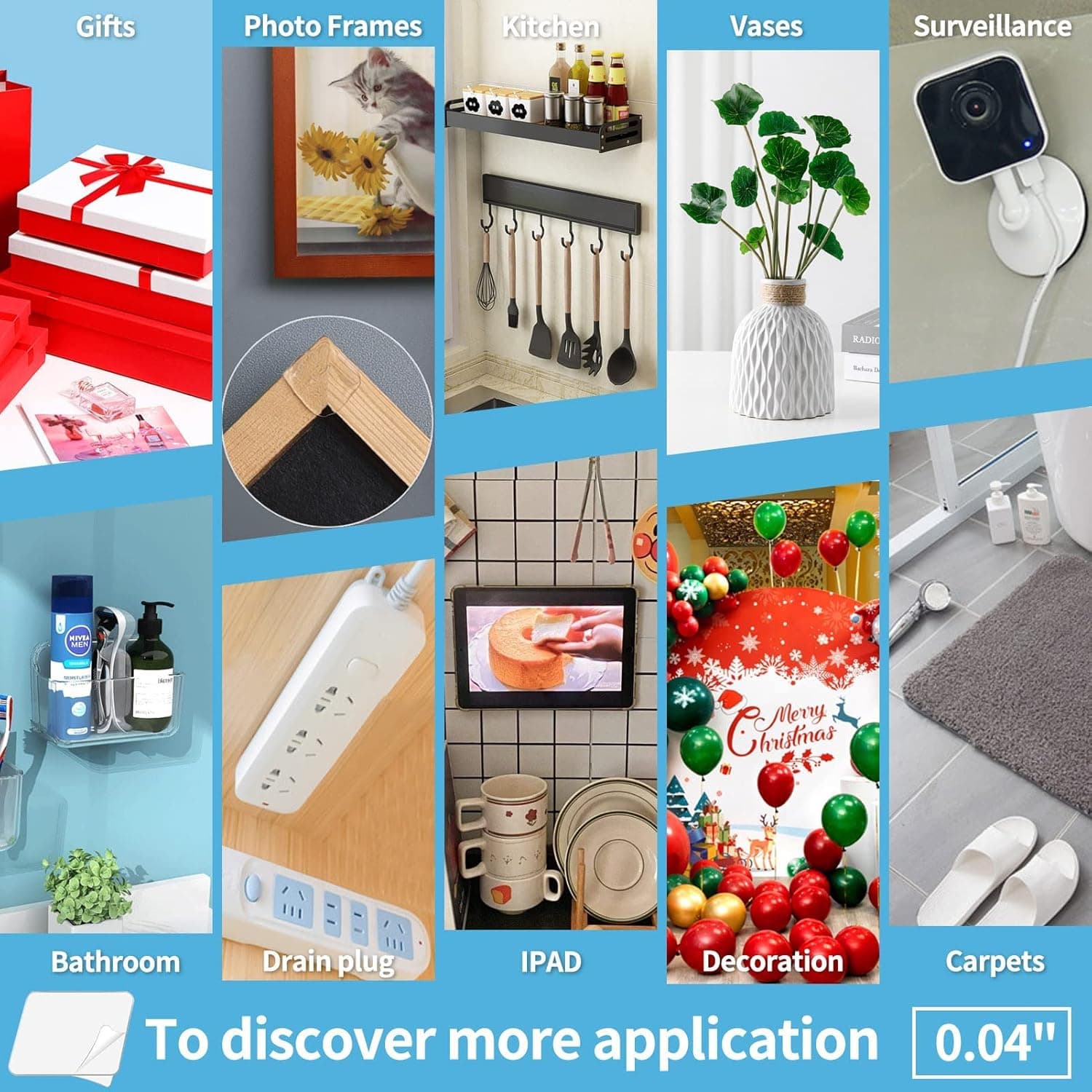 Art3d Double-Sided Mounting Tape (10FT), Multipurpose Removable Adhesive Foam Tape, Transparent, Household 1/24" x 1/2" x 10' 1 - Image 6