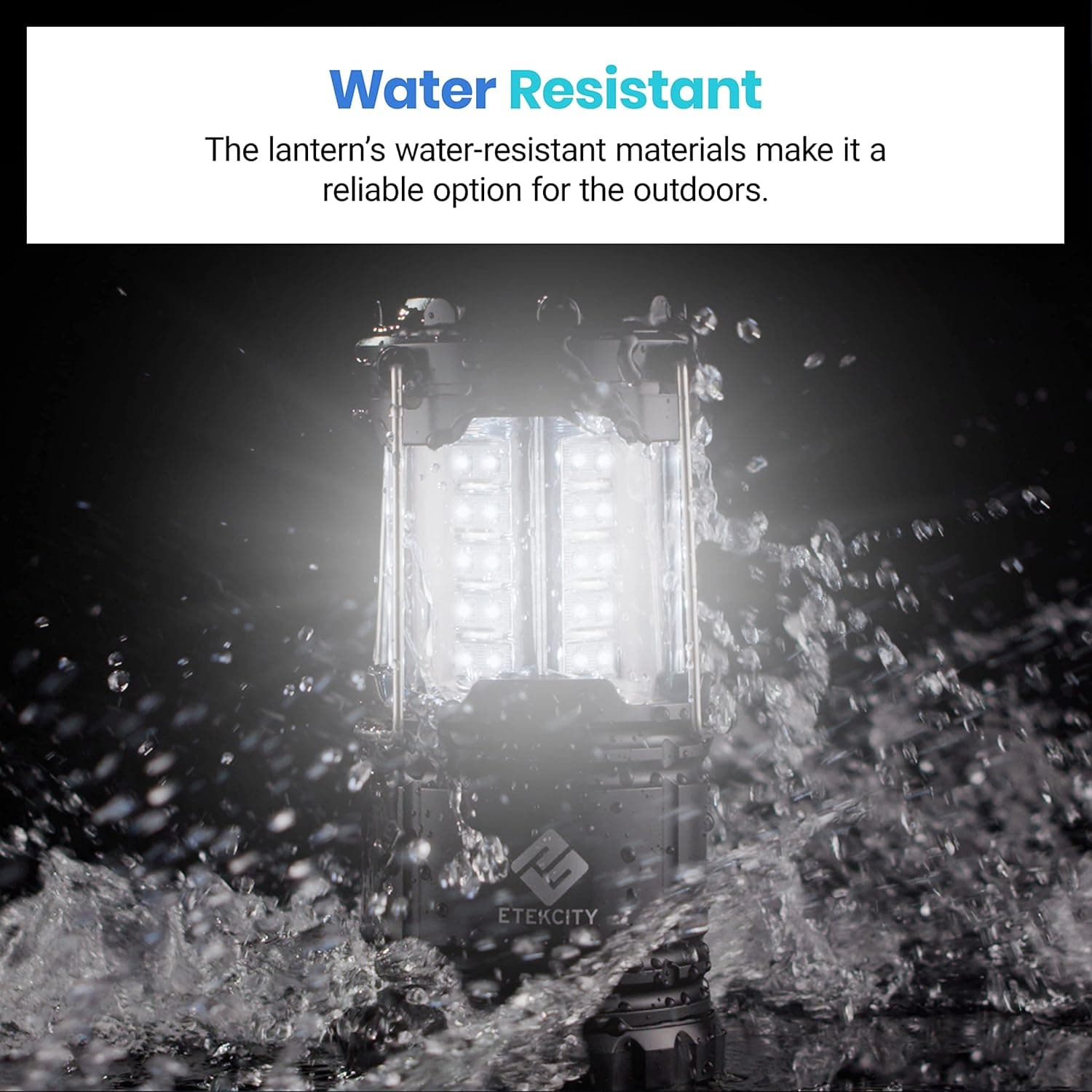 Etekcity Lantern Camping Essentials Lights, Led Flashlight for Power Outages, Survival Gear and Supplies for Emergency, Hurricane Preparedness Items , Battery Operated Lamp, 2 Pack, Black - Image 8