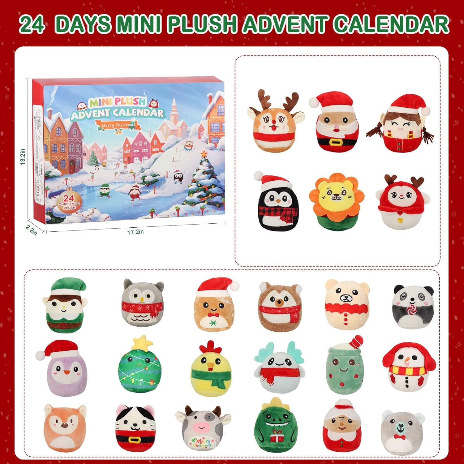 Advent Calendar 2025 with Cute Plush Toys - 24 Days Surprise Plush Advent Calendar Contains 24 Collectible 3.15in Kawaii Squishy Plushies, Soft Mini Stuffed Animal Christmas Gift for Kids Teen Boys Girls Adult - Image 6