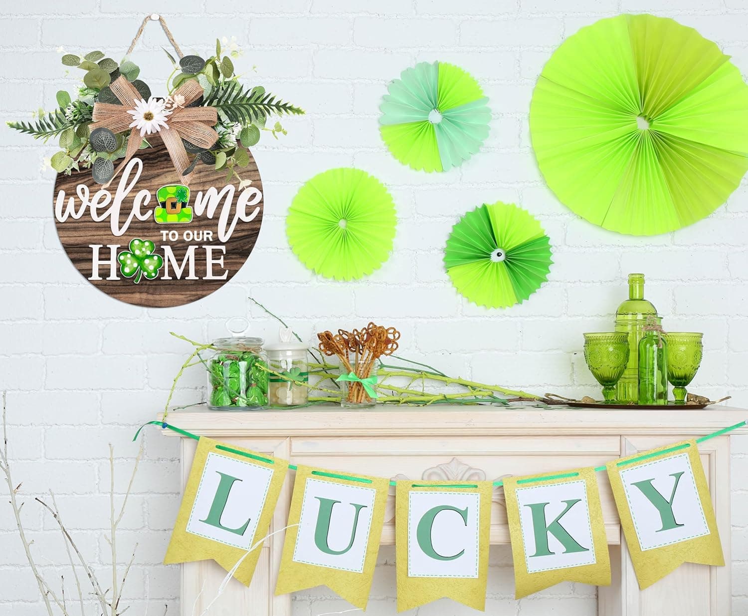 Interchangeable Welcome Sign for Front Door with 4 Seasonal Wreaths and 21 Changeable Icons, Farmhouse Rustic Outdoor Welcome Signs Porch, Holiday Spring Summer Winter Fall Decorations for Home Gifts - Image 7