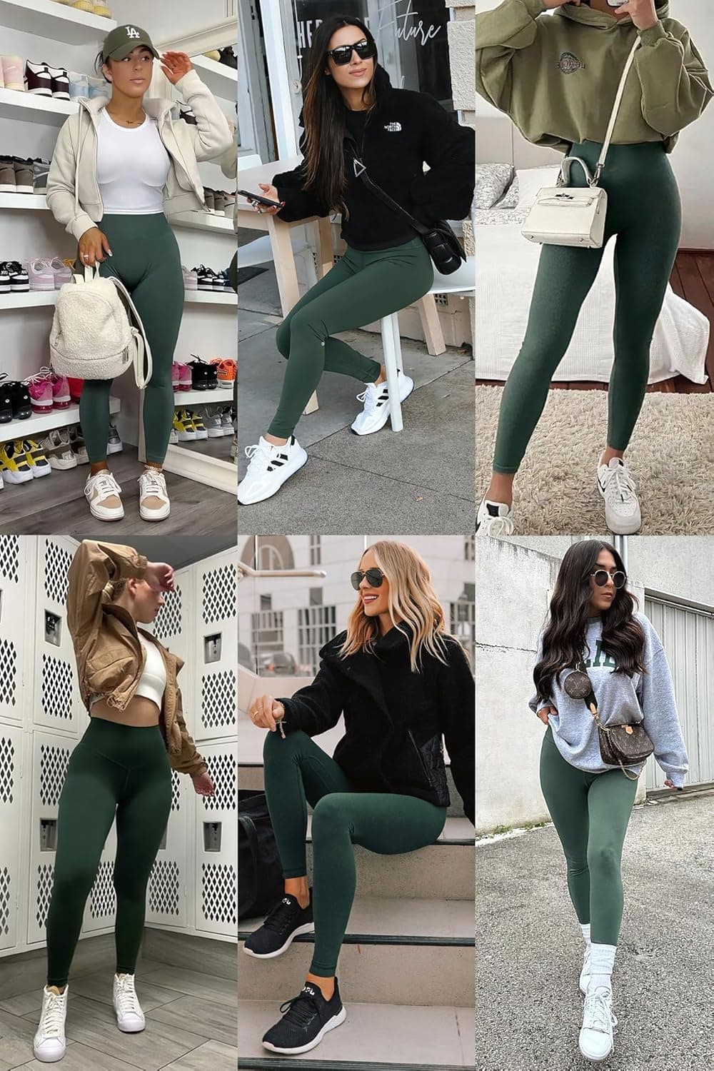 Laite Hebe Leggings for Women - High Waisted Full Length Buttery Soft Yoga Pants for Workout Athletic Daily 06-forest Green Large-X-Large - Image 5