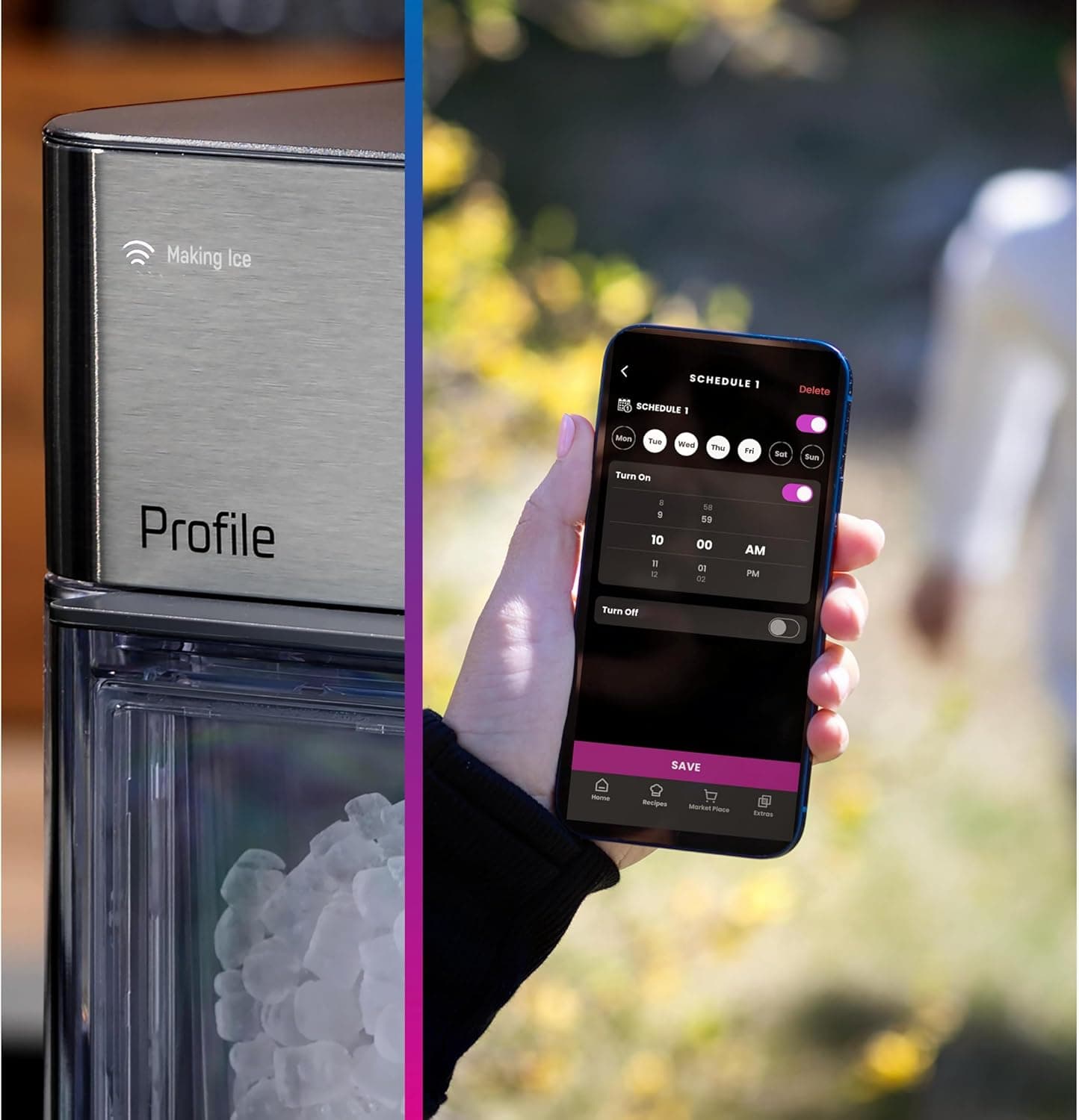 GE Profile Opal 2.0 Ultra Nugget Ice Maker with Side Tank and Scale Inhibiting Filter, Scoop Included, 38 lbs in 24 Hours, Pellet Ice Machine with WiFi & Smart Connected, Stainless Steel - Image 10