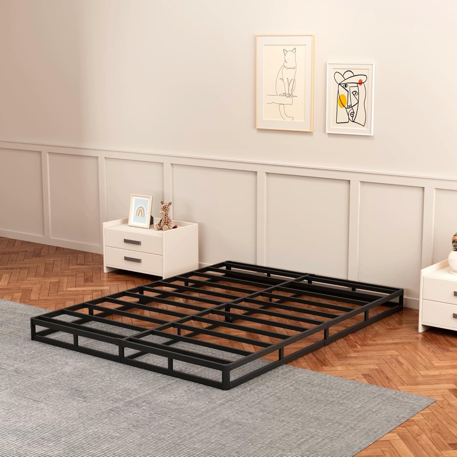 UNITED FLAMES 5 Inch High Profile Box Spring Full Size, Heavy Duty Mattress Foundation, Sturdy Box Spring for Full Bed, Easy Assembly, Noise Free (5, Full) Full 5 - Image 6