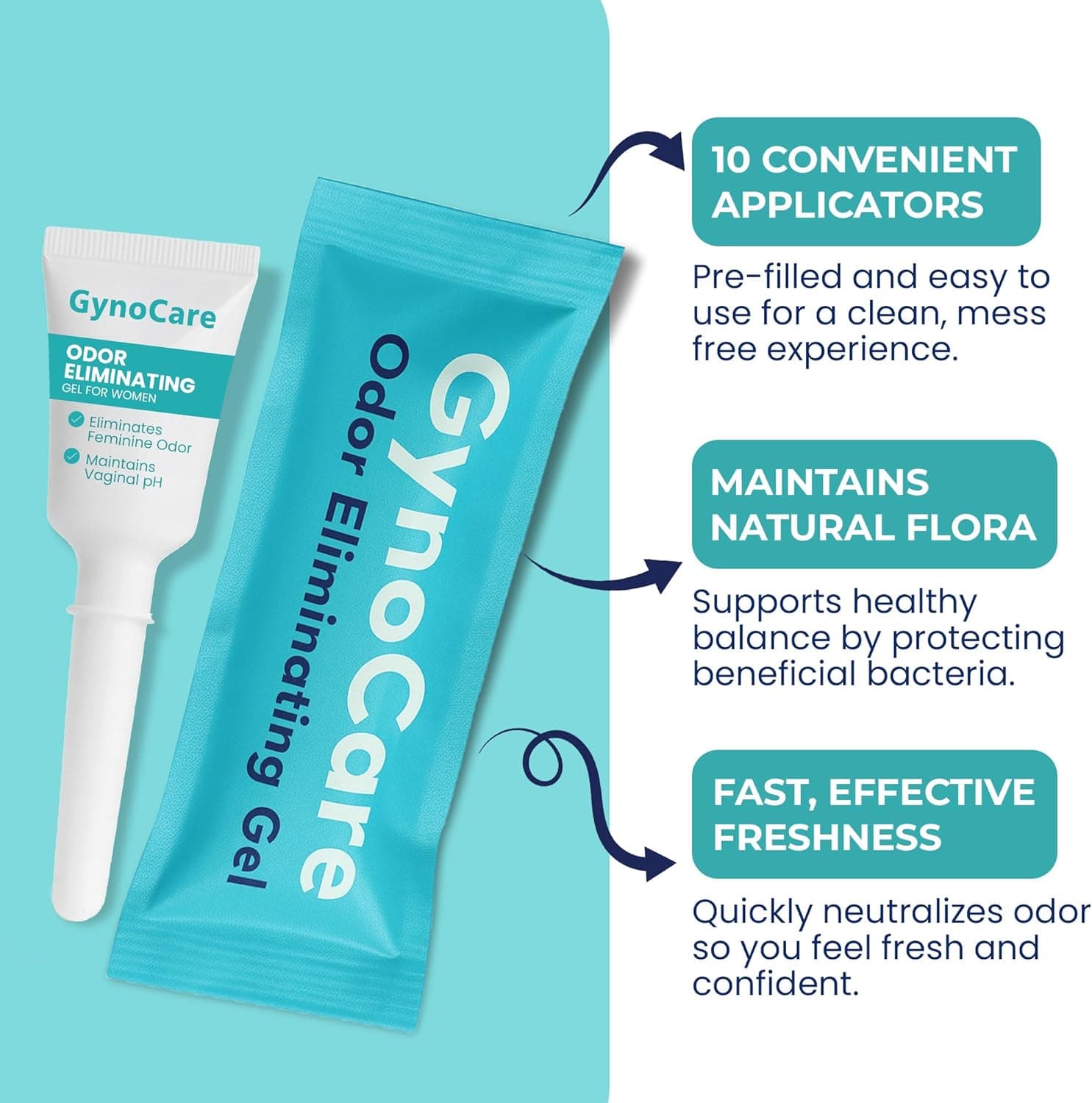 pH Balance for Women Vaginal Odor Eliminating Gel | Feminine Care | Vaginal Health | Support for Feminine Odor & Vaginal Microbiota Imbalance | 10 Pre-Filled Applicators Vaginal Gel - Image 8