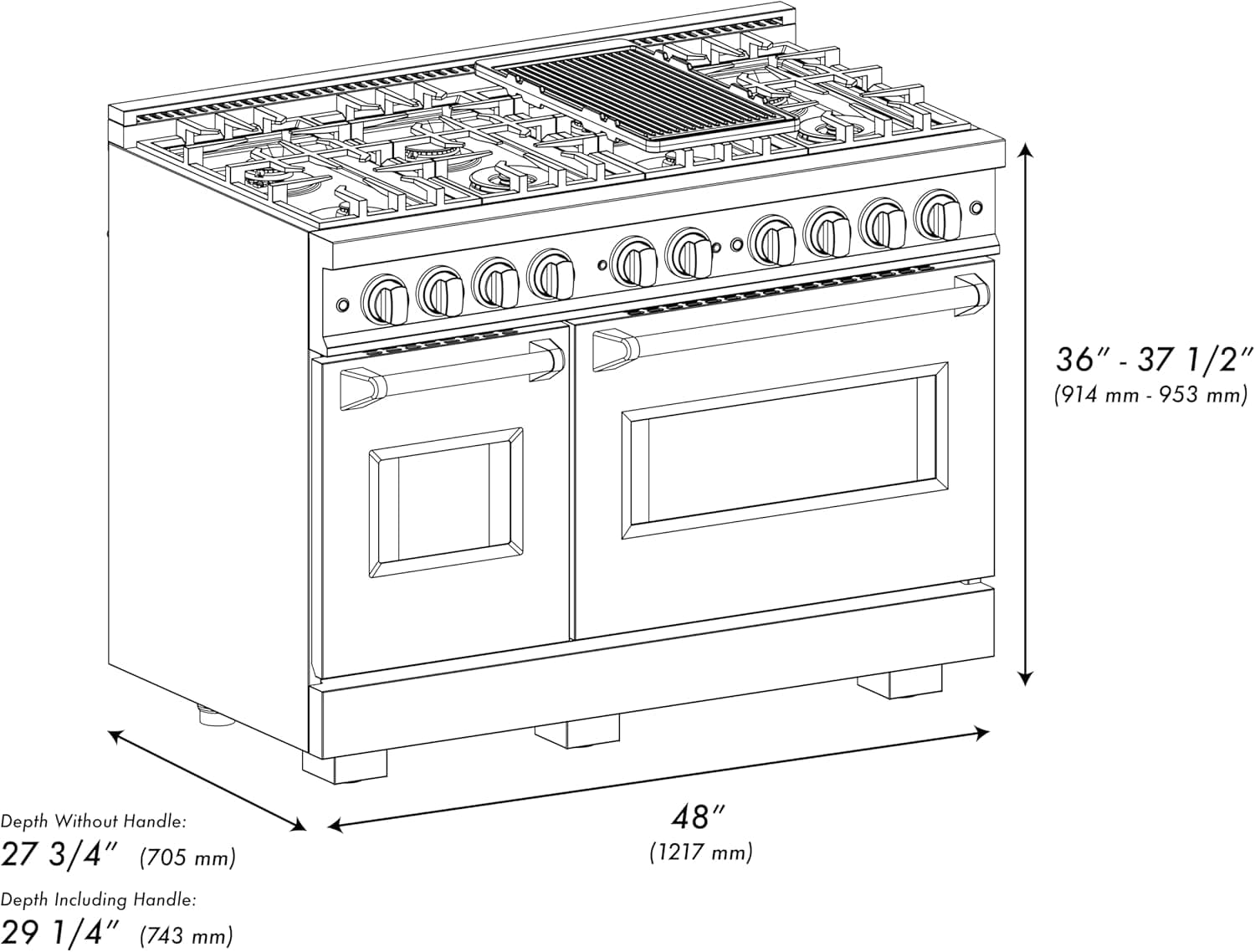 ZLINE Autograph Edition 48 in. 6.7 cu. ft. Classic Double Oven Dual Fuel Range with 8 Burner Gas Cooktop in Stainless Steel with White Matte Doors and Champagne Bronze Accents (CDRZ-WM-48-CB) - Image 7