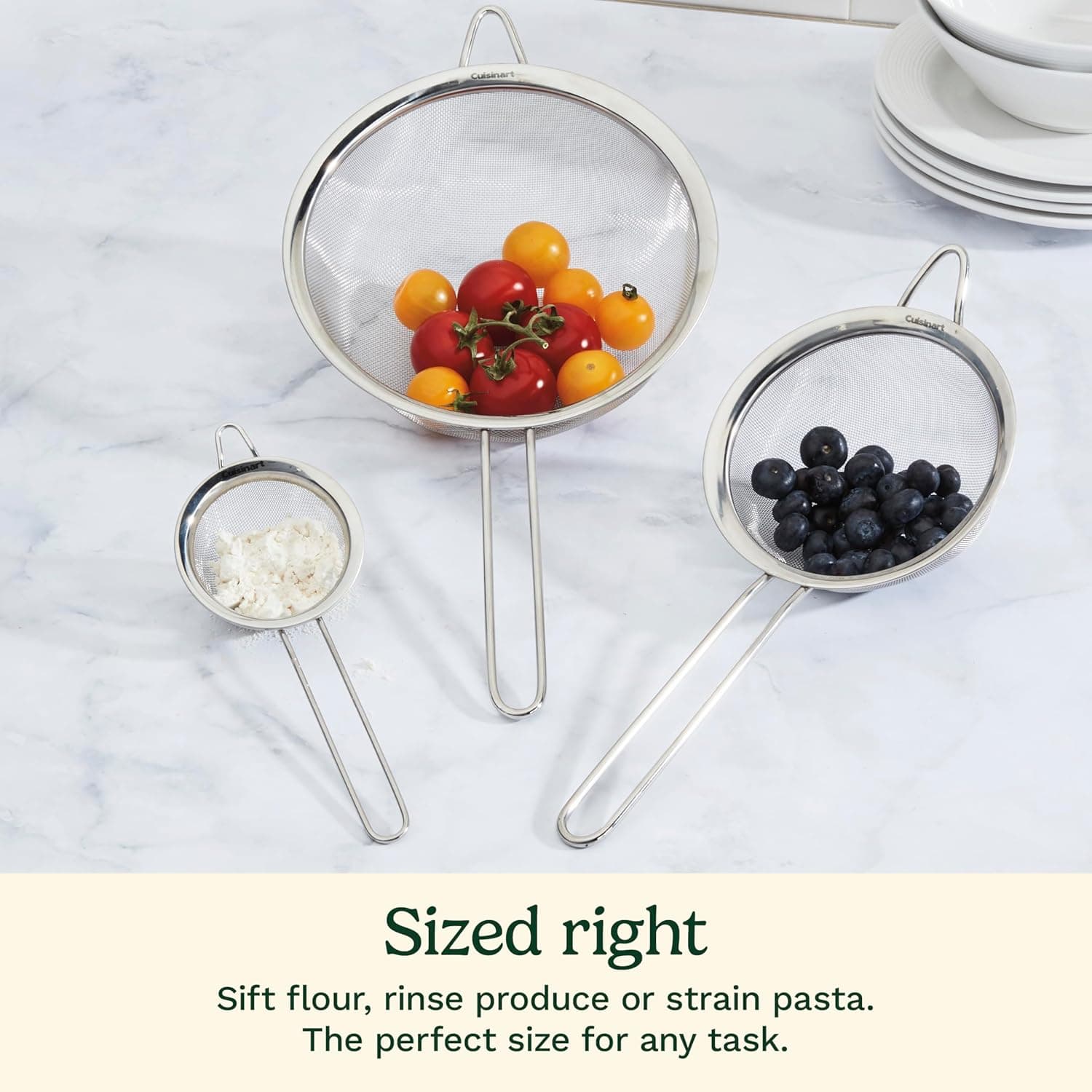 Cuisinart Mesh Strainers, 3 Count (Pack of 1) Set, CTG-00-3MS Silver - Image 4
