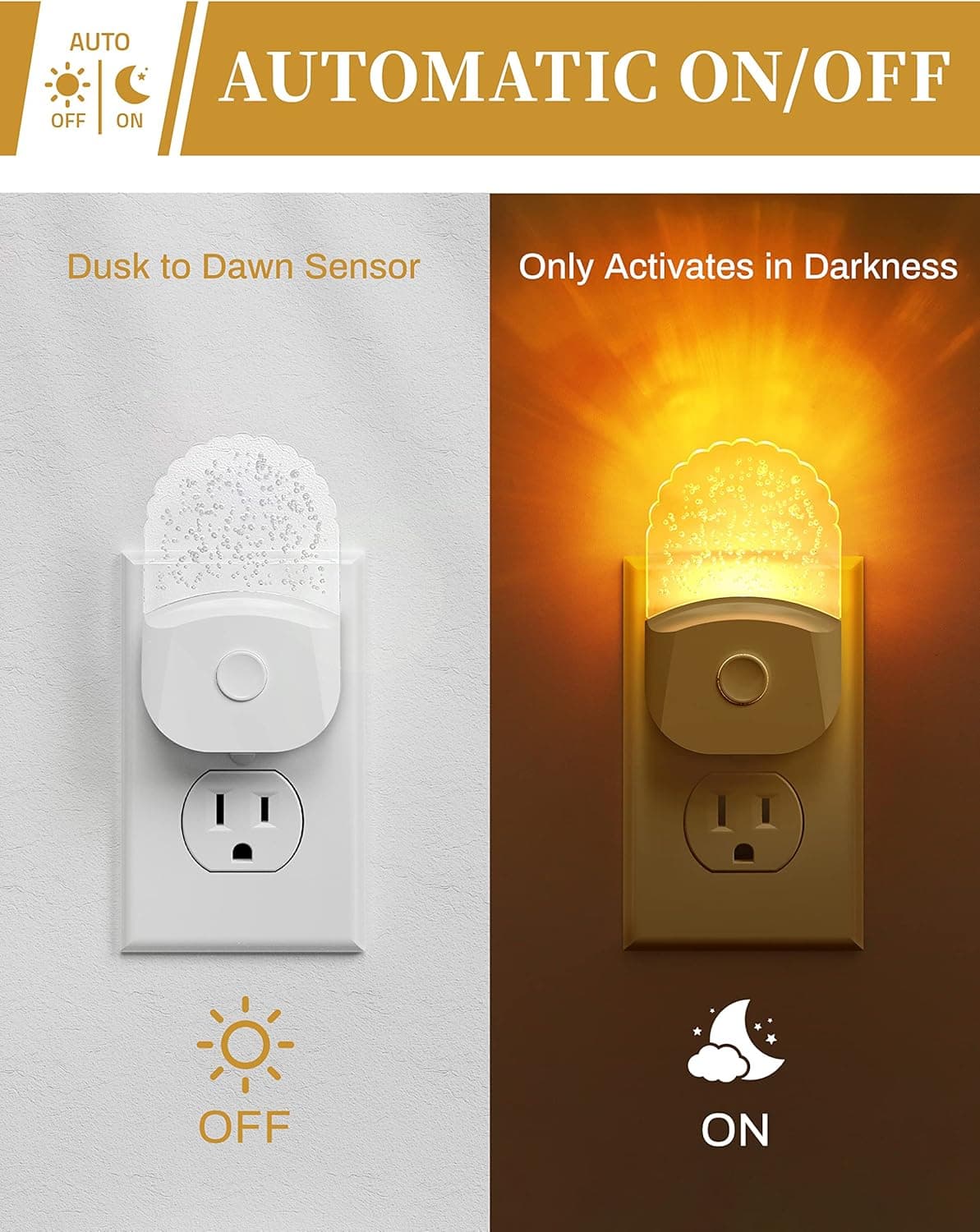 Night Lights Plug Into Wall [2 Pack], Color Changing Night Light for Kids, 8-Color RGB LED Nightlight with Dusk to Dawn Sensor for Bathroom Decor, Children Room, Gift Multicolor 2 Packs - Image 5