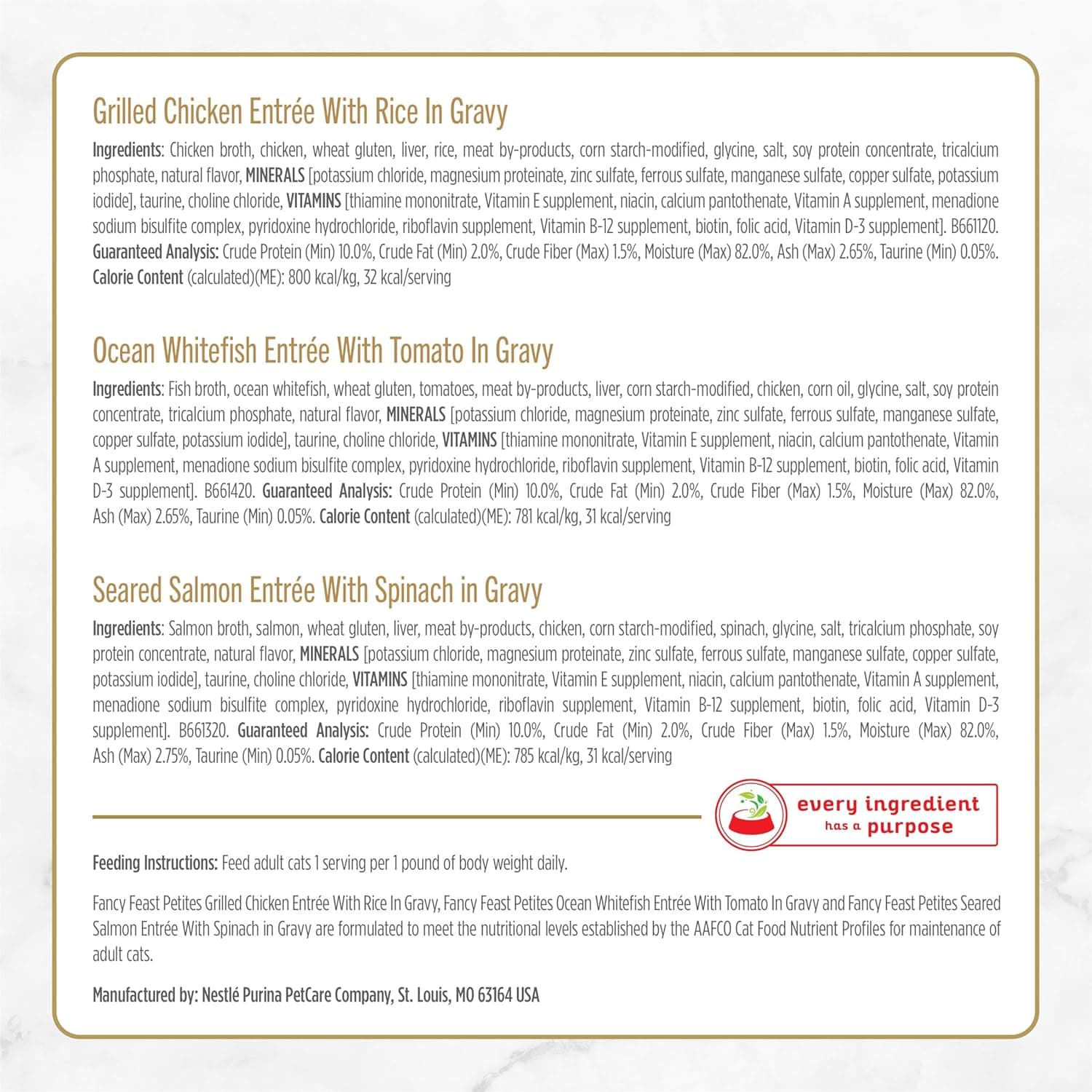 Purina Fancy Feast Gourmet Wet Cat Food Variety Pack, Petites Gravy Collection, break-apart tubs, 48 servings - (Pack of 24) 2.8 oz. Tubs Variety Pack: Gravy Collection 1 Count (Pack of 24) - Image 5