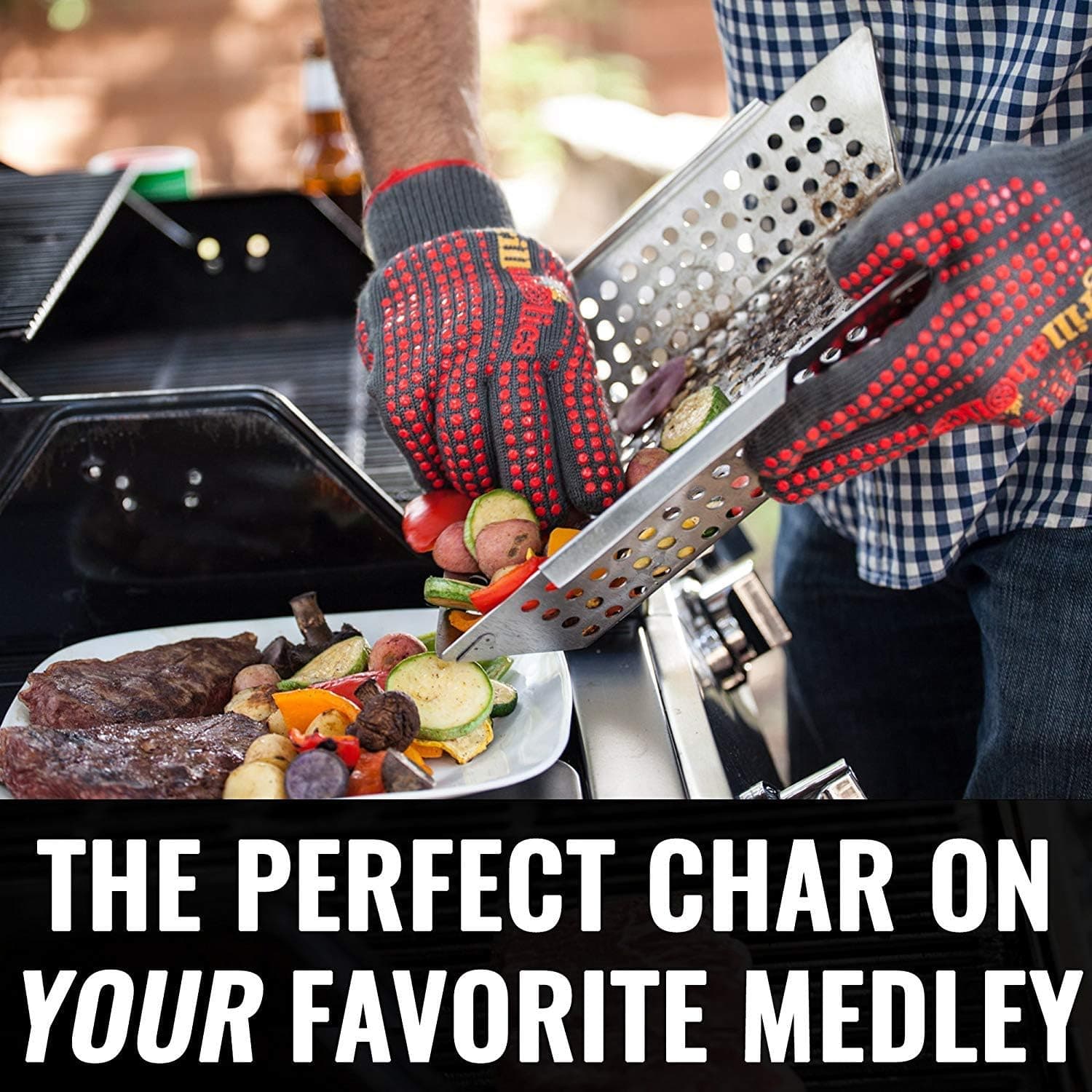 Grillaholics Vegetable Grill Basket for Outdoor Grill - Extra Large, Heavy-Duty Stainless Steel Veggie Grilling Basket with Handles - Image 8