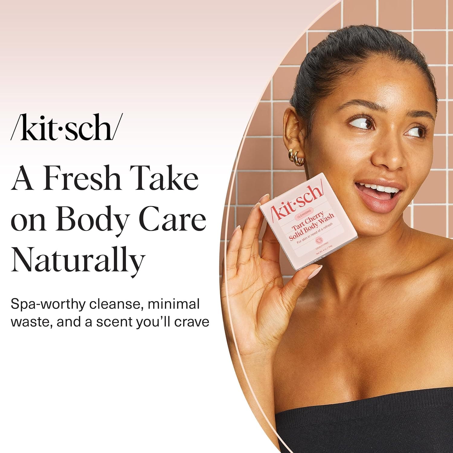 Kitsch Cleansing Tart Cherry Soap Bar with Refreshing Scent - Eco-Friendly Body Wash Women Love - Cherry Solid Bar Soap for Daily Use - Silicone, Sulfate and Paraben Free, Made in USA - 4oz - Image 3