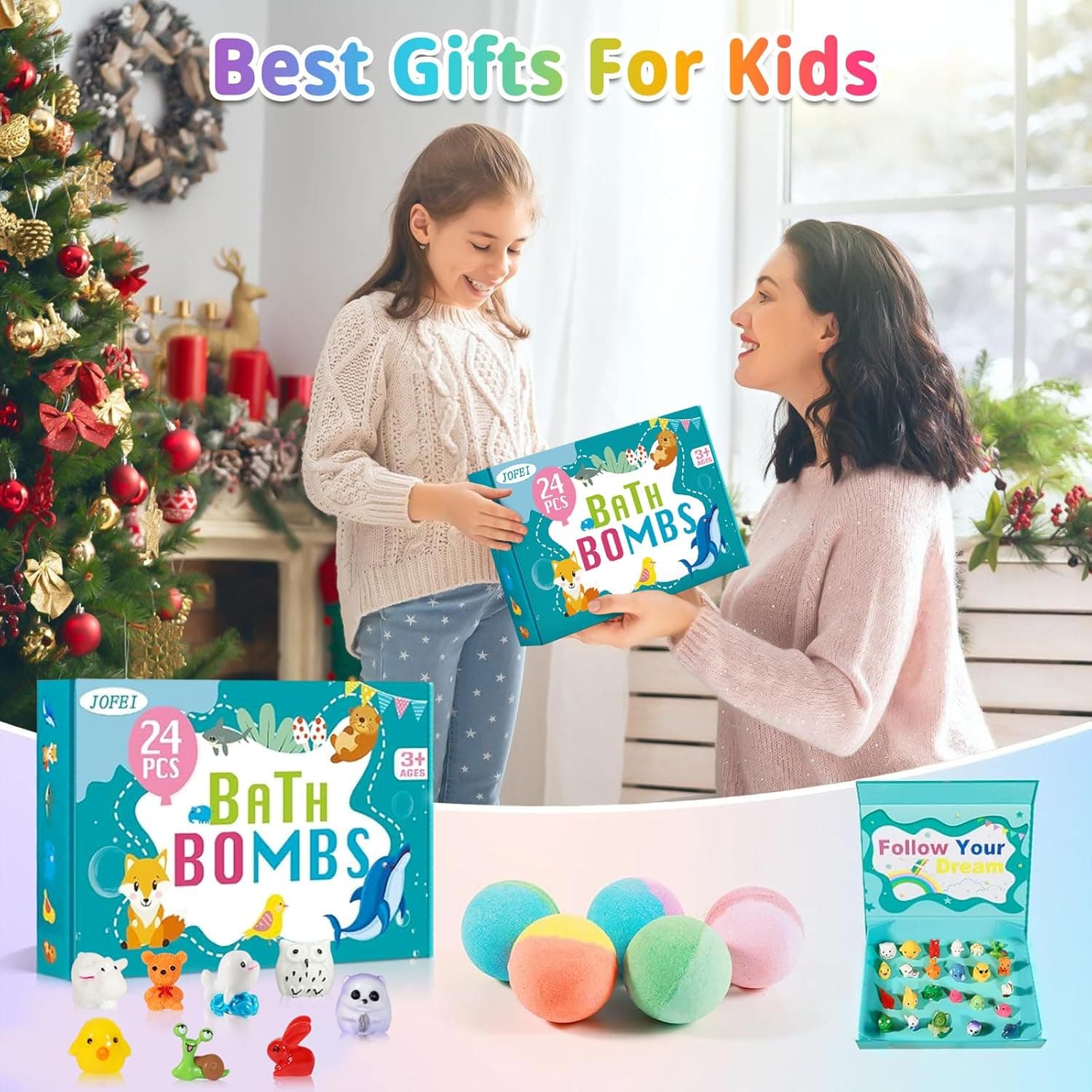 Bath Bombs for Kids with Surprise Inside, 24 Pack Kid Bath Bombs Gift Set, Easter Valentines Day Gifts for Kids Bubble Fizzy for Girls Boys with Toys Inside, Easter Basket Stuffers 1.95 Ounce (Pack of 24) - Image 6