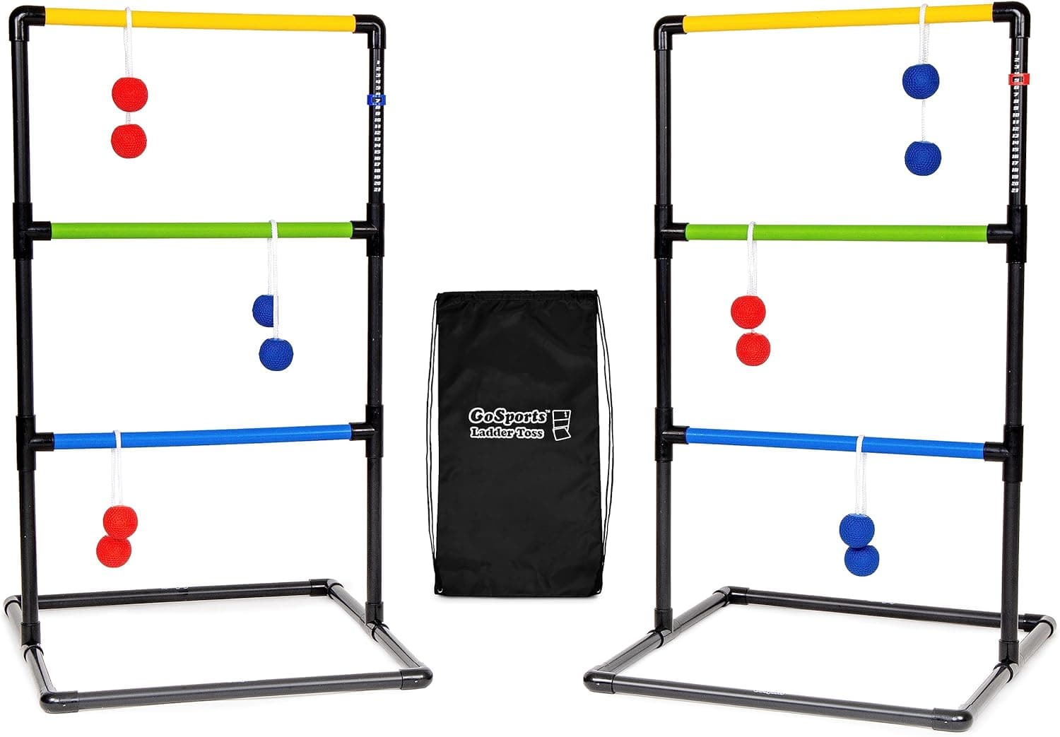 GoSports Ladder Toss Indoor & Outdoor Game Set with 6 Soft Rubber Bolo Balls and Travel Carrying Case - Choose Pro or Classic Classic Ladder Toss - Image 2