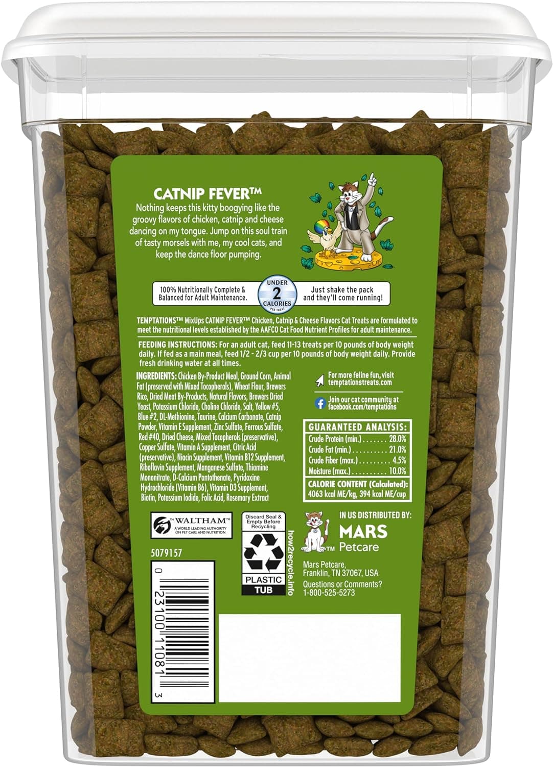 Temptations MixUps Catnip Fever Flavor Crunchy and Soft Cat Treats, 16 oz. Tub 1 Pound (Pack of 1) - Image 3