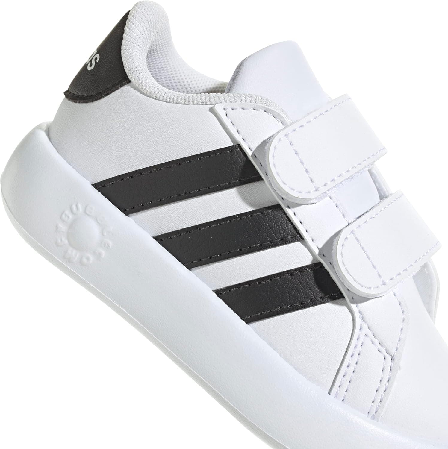 adidas Kids' Grand Court 2.0 Shoes 8 Toddler White/Black/White - Image 7