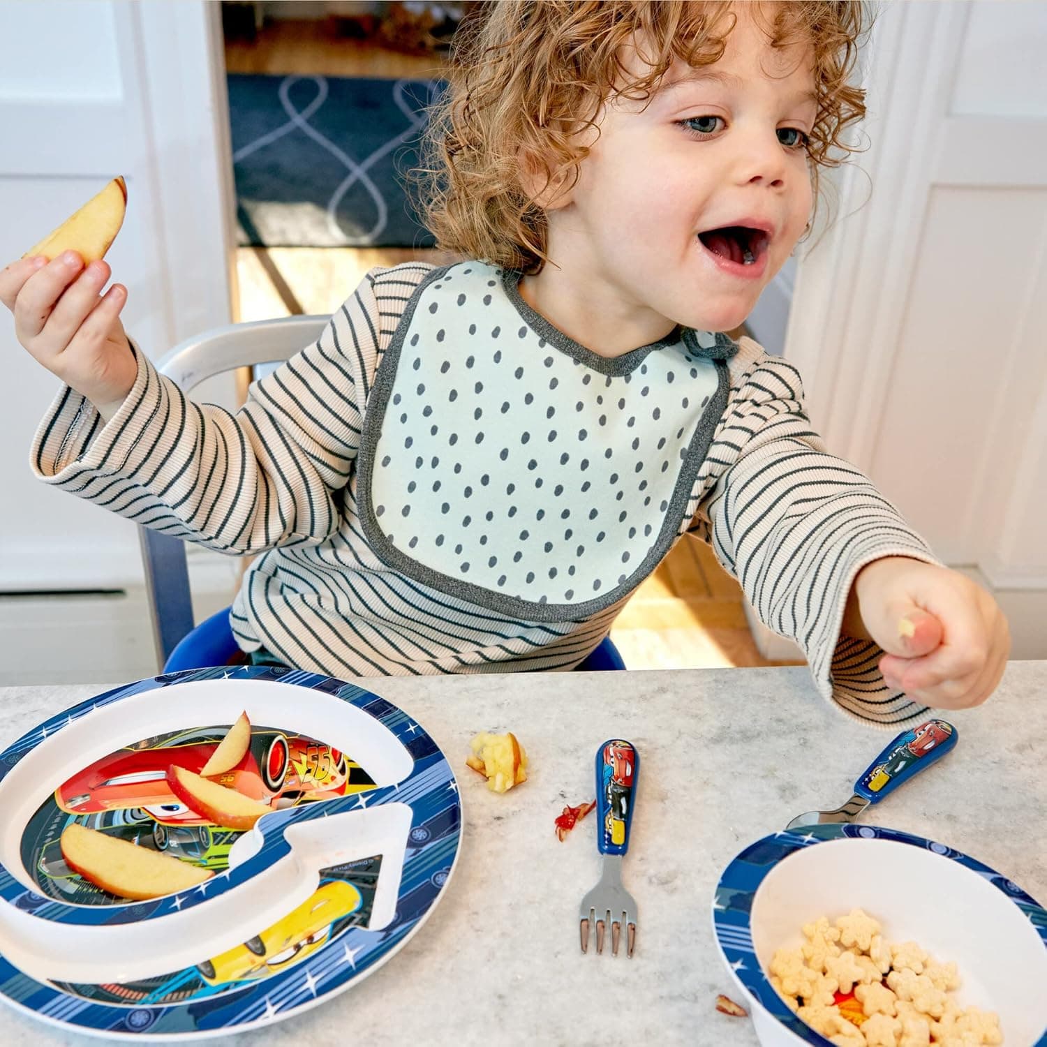 The First Years Disney/Pixar Cars Dinnerware Set - Toddler Plates and Toddler Utensils - 4 Count 4 Piece Set Disney/Pixar Cars - Image 6