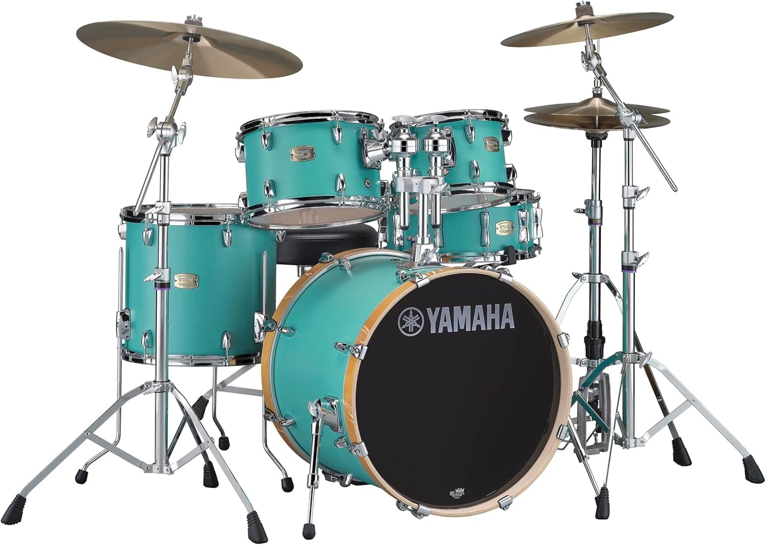 Yamaha Stage Custom Birch 5pc Drum Shell Pack With a 20" Kick Drum and 14” Snare Drum in Matte Surf Green For Students and Working Drummers (SBP0F50MSG) 20" Kick Matte Surf Green Drum Shell Pack - Image 2
