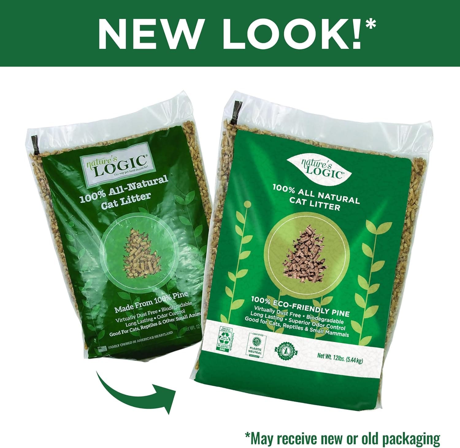 Nature's Logic 100% Natural Pine Pellet Cat Litter - 100% Ponderosa Pine, Dust-Free, Unscented, Biodegradable - Safe for Cats, Kittens, Reptiles & Small Pets - Highly Absorbent - 12 lb Bag - Image 4