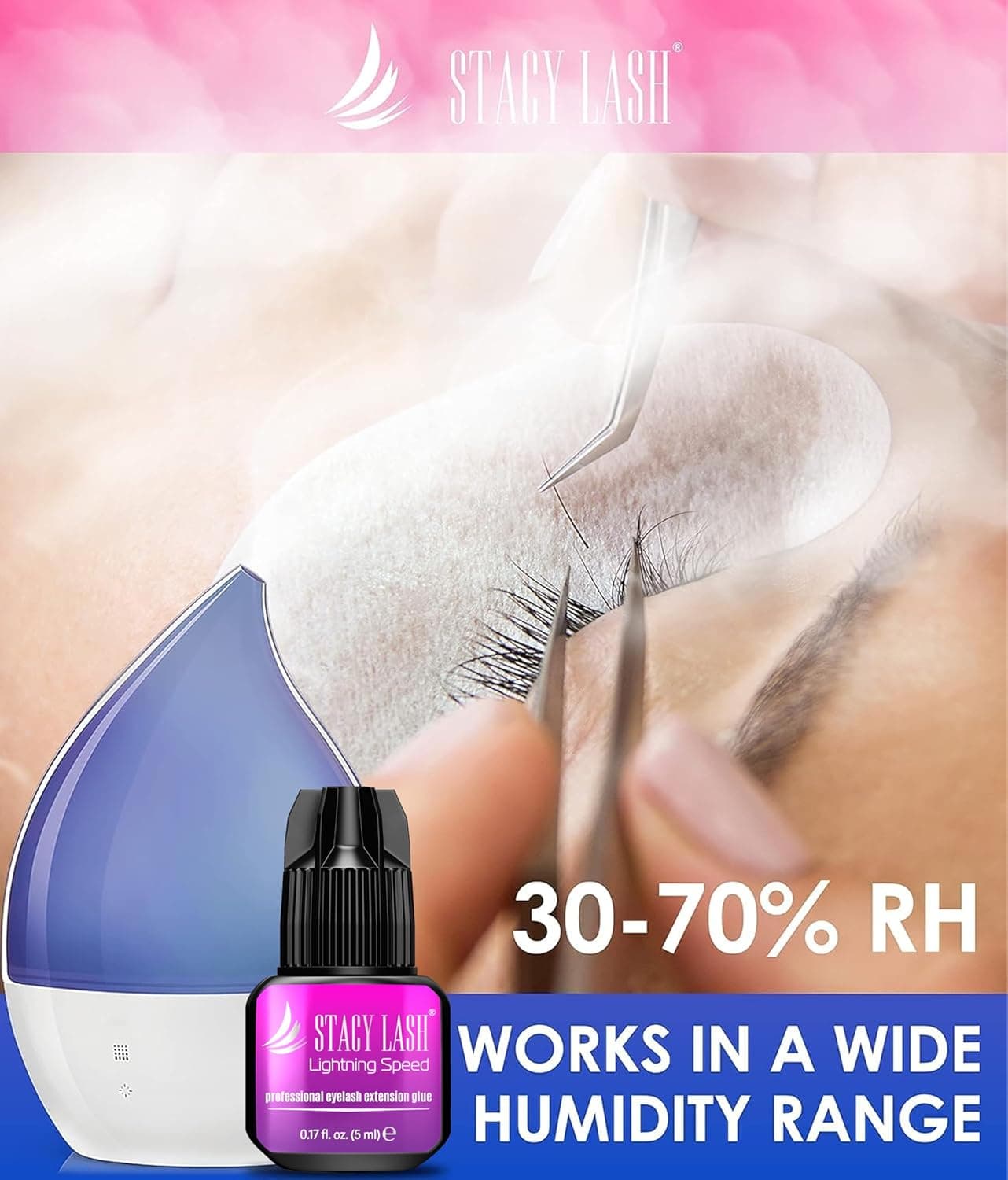 Lightning Speed Eyelash Extension Glue – Stacy Lash 5ml /0.17 fl.oz / 0.3 Sec Dry/Retention – 6-8 Weeks/Extra Strong Black Adhesive/Professional Supplies 0.17 Fl Oz (Pack of 1) - Image 8