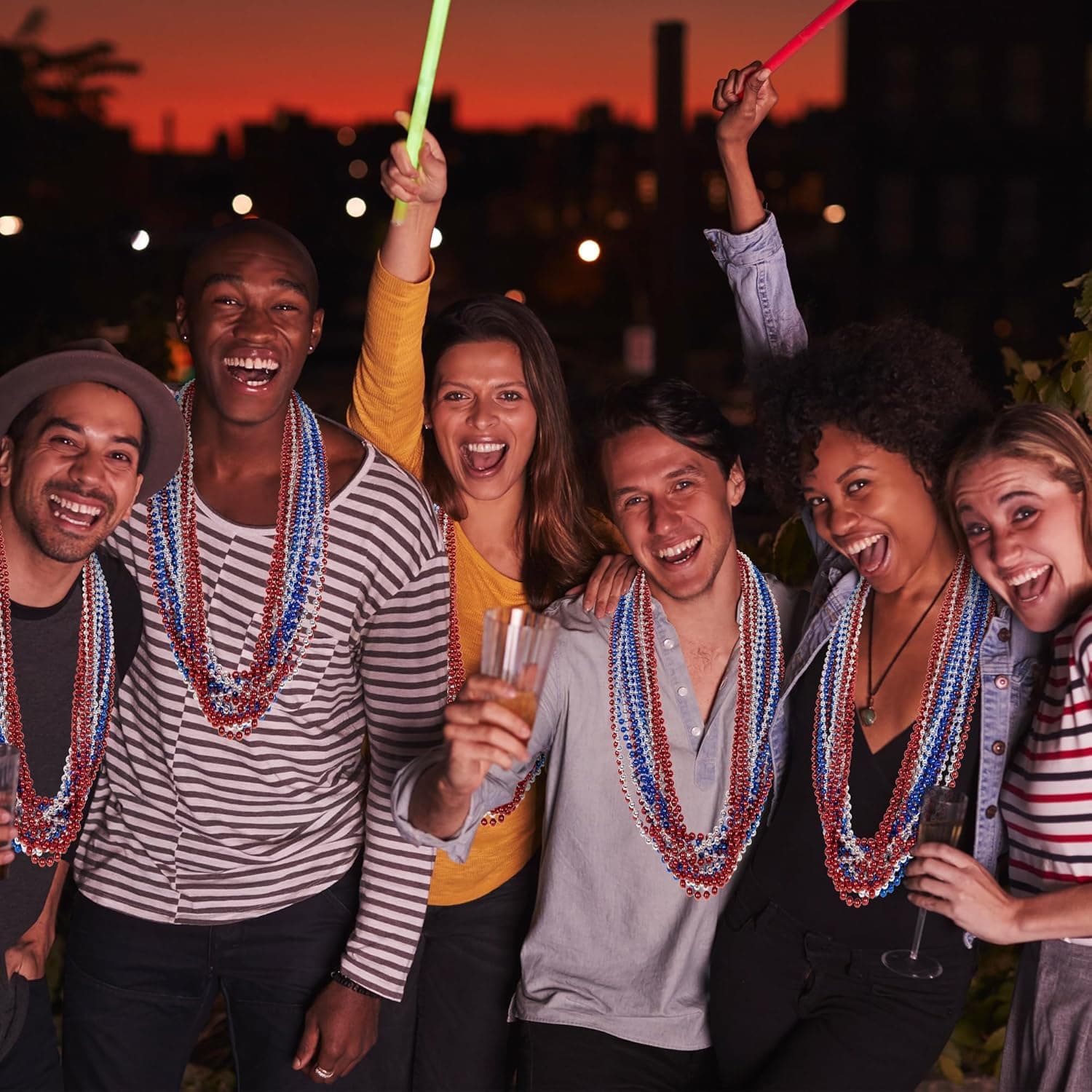 4th of July Party Favors, 12PCS Veterans Day Necklaces Bulk, Fourth of July Red Blue Silver Beads Necklace, Veterans Day Patriotic Beads Bulk for Parade Party Celebration Favors Decorations Red White and Blue - Image 8