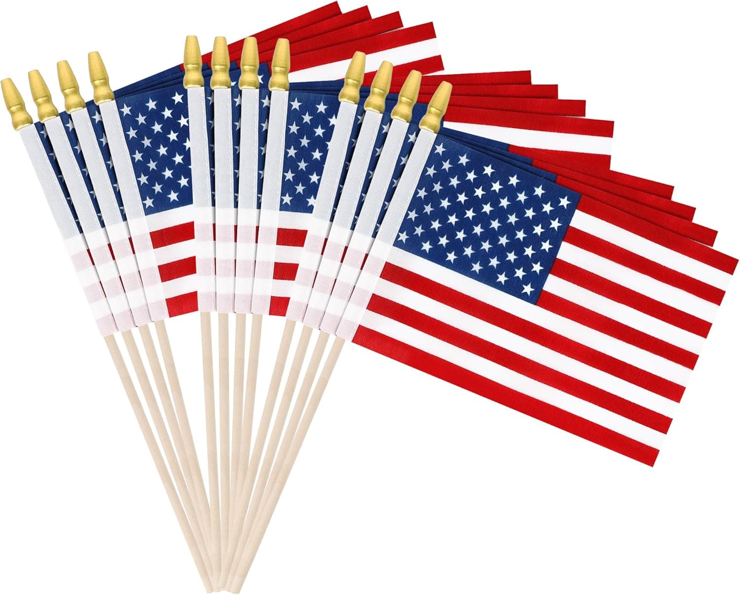12 Pcs Small American Flags on Stick, 6x4 In 4th of July Decorations, Mini Patriotic USA Flag, Fourth of July Decorations, Hand Held July 4th Flag for Veterans Day Decorations Gifts Favors Accessories - Image 9