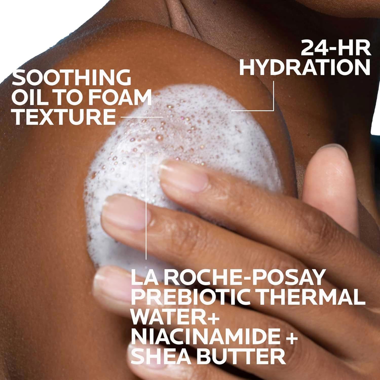 La Roche-Posay Lipikar AP+ Gentle Foaming Cleansing Oil, Gentle Oil Cleanser for Face and Body Formulated with Niacinamide, Long-Lasting 24-hour Hydration, Fragrance-Free & Soap Free 13.52 Fl Oz (Bottle) - Image 5