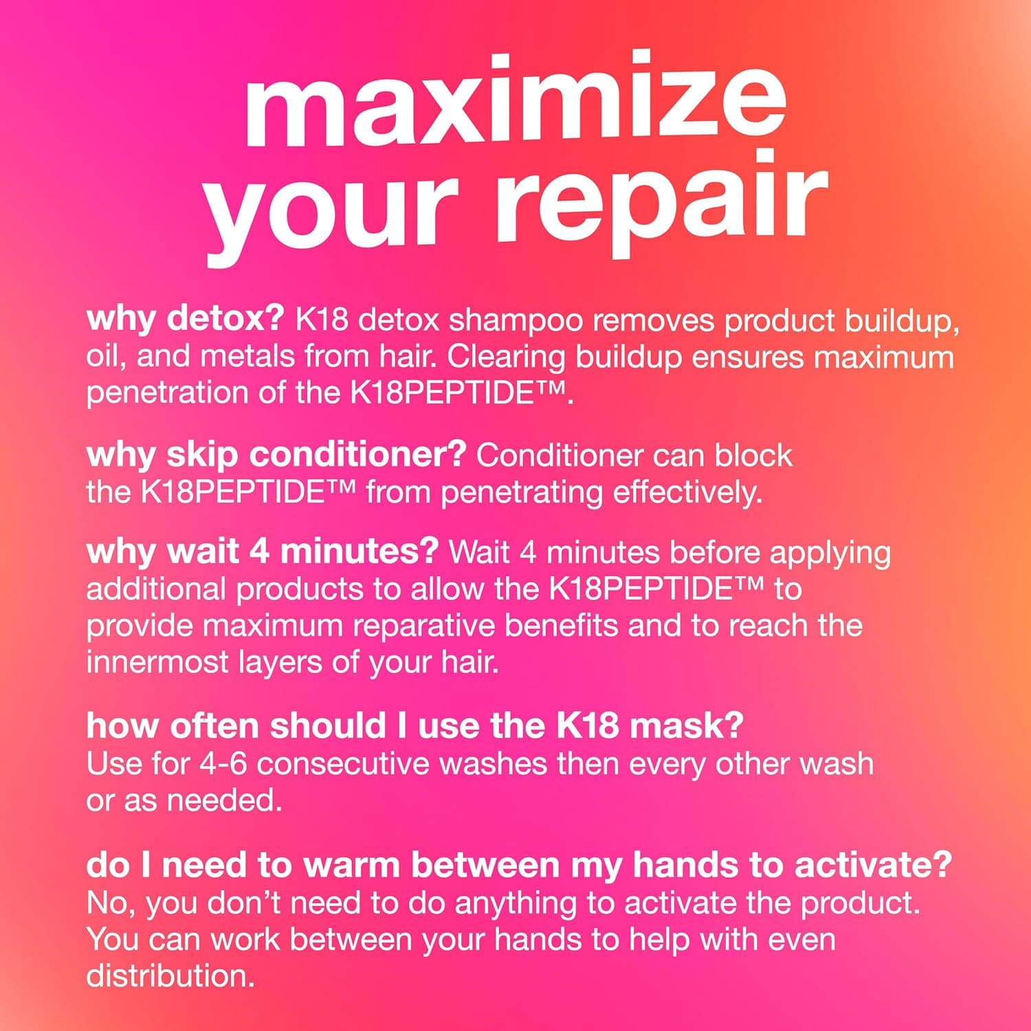 K18 Leave-In Molecular Repair Hair Mask, Patented, Lasting Repair For Dry, Frizzy, Damaged Hair, Reverse Damage In 4 Minutes From Bleach, Color, Chemical Services + Heat 0.51 Fl Oz (Pack of 1) - Image 8