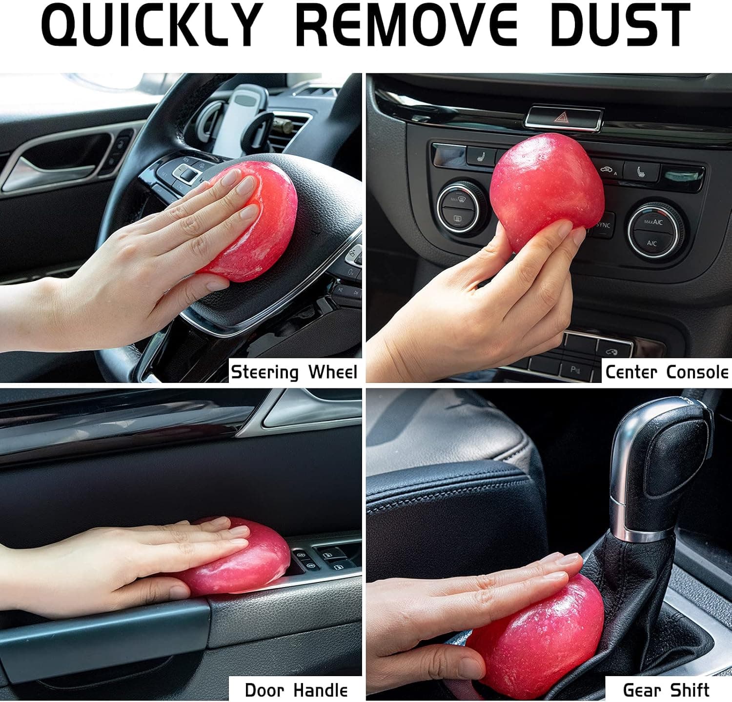 TICARVE Car Cleaning Gel Detailing Putty Car Putty Auto Detailing Tools Car Interior Cleaner Cleaning Slime Car Accessories Keyboard Cleaner Rose/NT WT: 5.6 oz (160 gr) Rose Red 1 Packing - Image 3