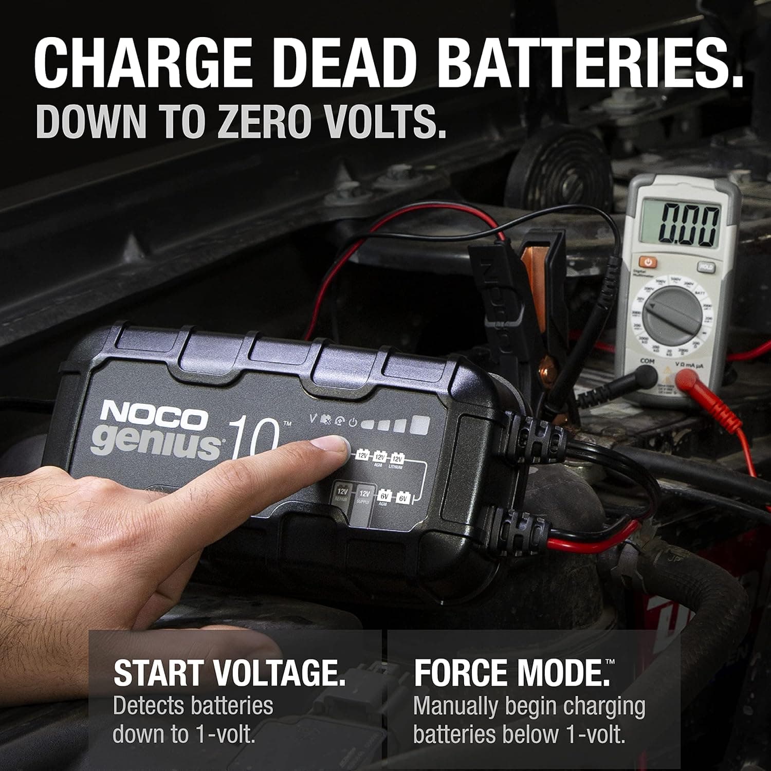 NOCO GENIUS10: 10A 6V/12V Smart Battery Charger – Automatic Maintainer, Trickle Charger & Desulfator with Overcharge Protection & Temperature Compensation – for Lead-Acid & Lithium Batteries - Image 3