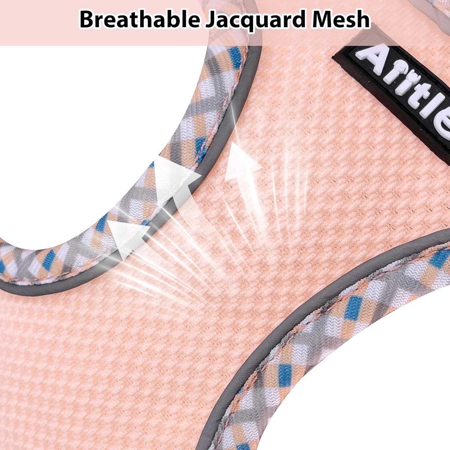 AIITLE Tiny Dog Harness - Lightweight Mesh Step-in Vest for Puppy, Reflective & Escape-Proof Design with High-Stick Magic Tape - Outdoor Use for Chihuahua, Maltese, Shih Tzu(Turquoise-Pink, XXXS) - Image 5