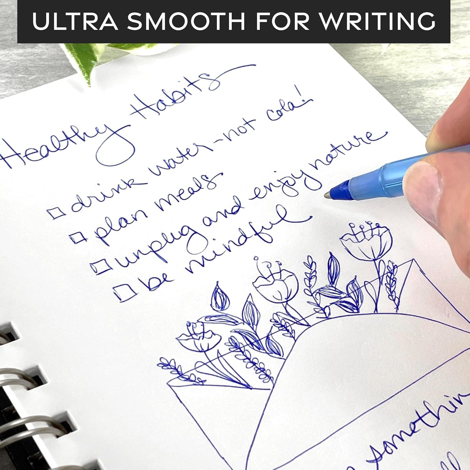 ArtSkills Stone Paper Sketchbook, Spiral Bound Stone Paper Notebook No Lines, 9x12 Waterproof Journal, Aesthetic Sketchbook Blank Pages for School, Work, Drawing, Sketching - Black, 100 Sheets - Image 6