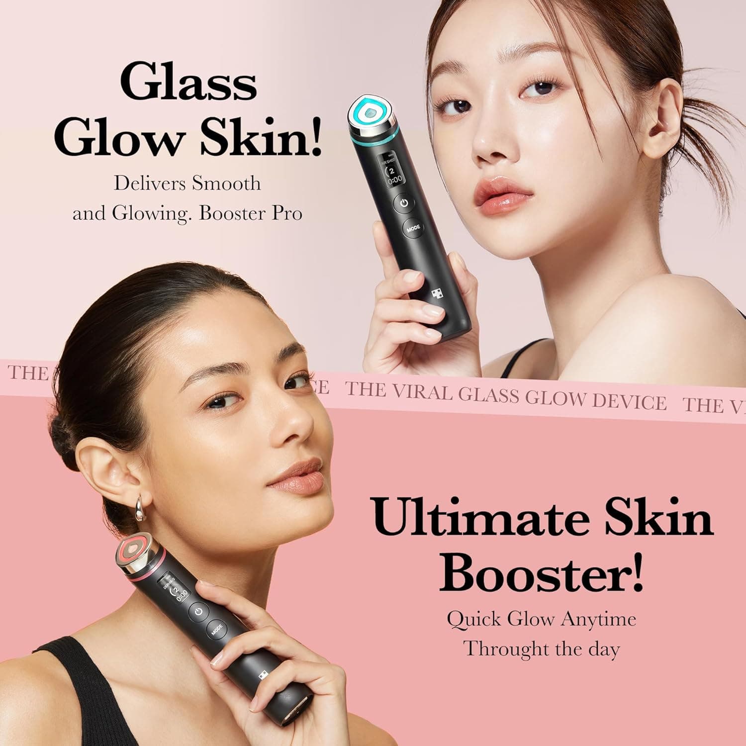medicube Age-R Booster Pro | 6-in-1 Real Glass Glow Beauty Massager | Looking Glass Skin | Korean Skin Care Black - Image 4